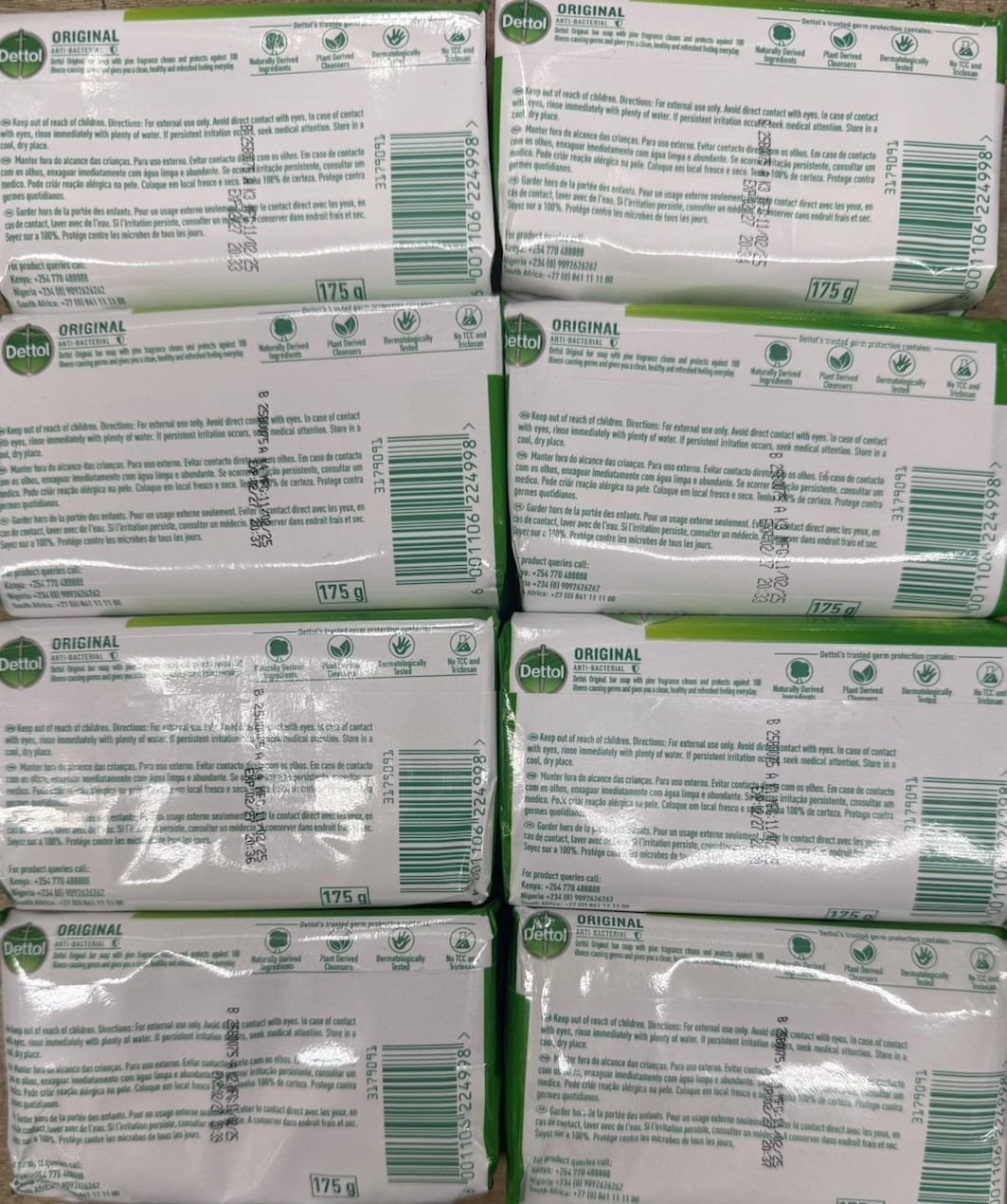 Dettol Bar soap Original Anti Bacterial 8 Bars 175g Each