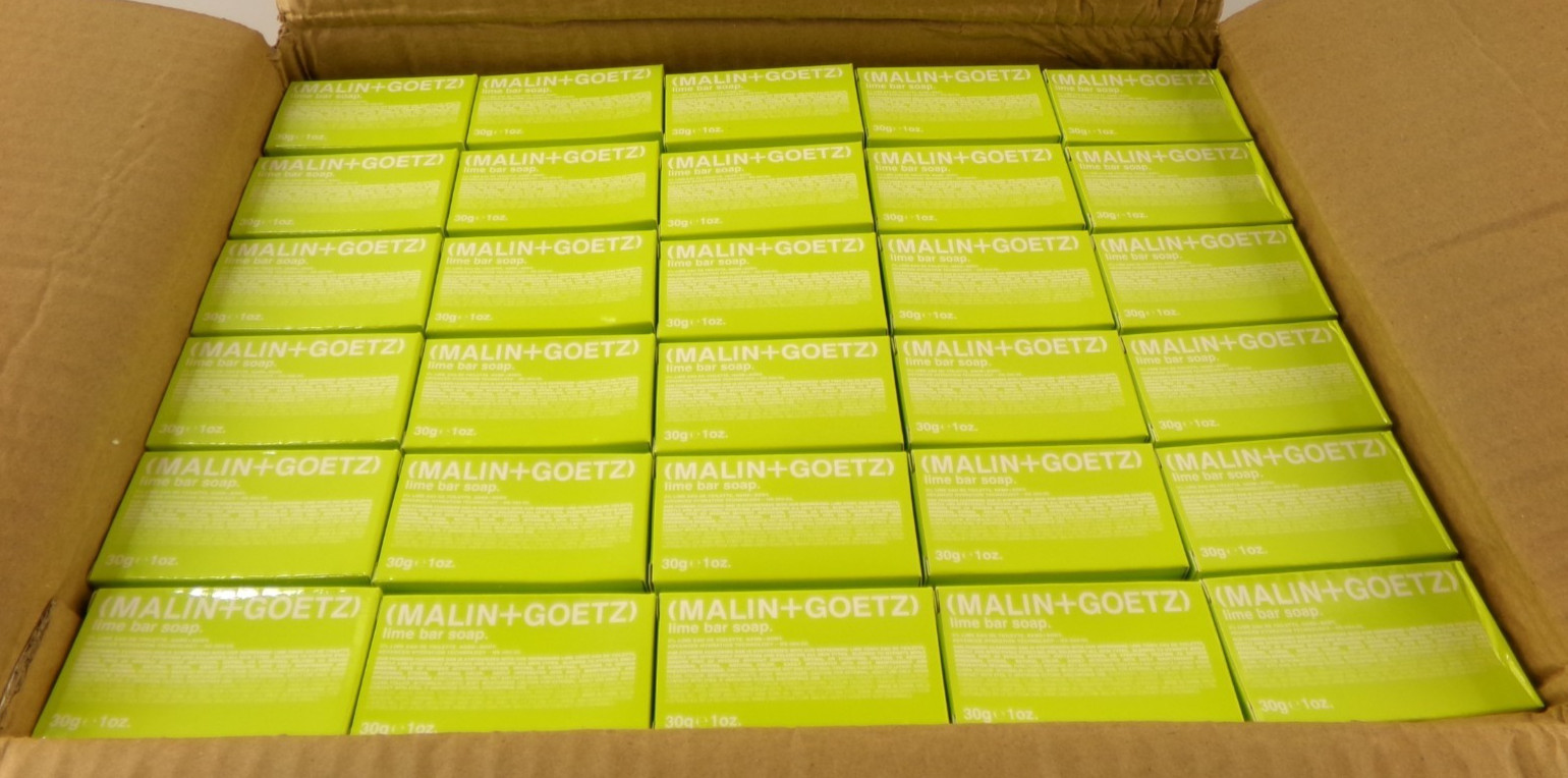 Box of 300 MALIN+GOETZ Lime Bar Soap, 1oz Travel Size Hand & Body Soap, New S7