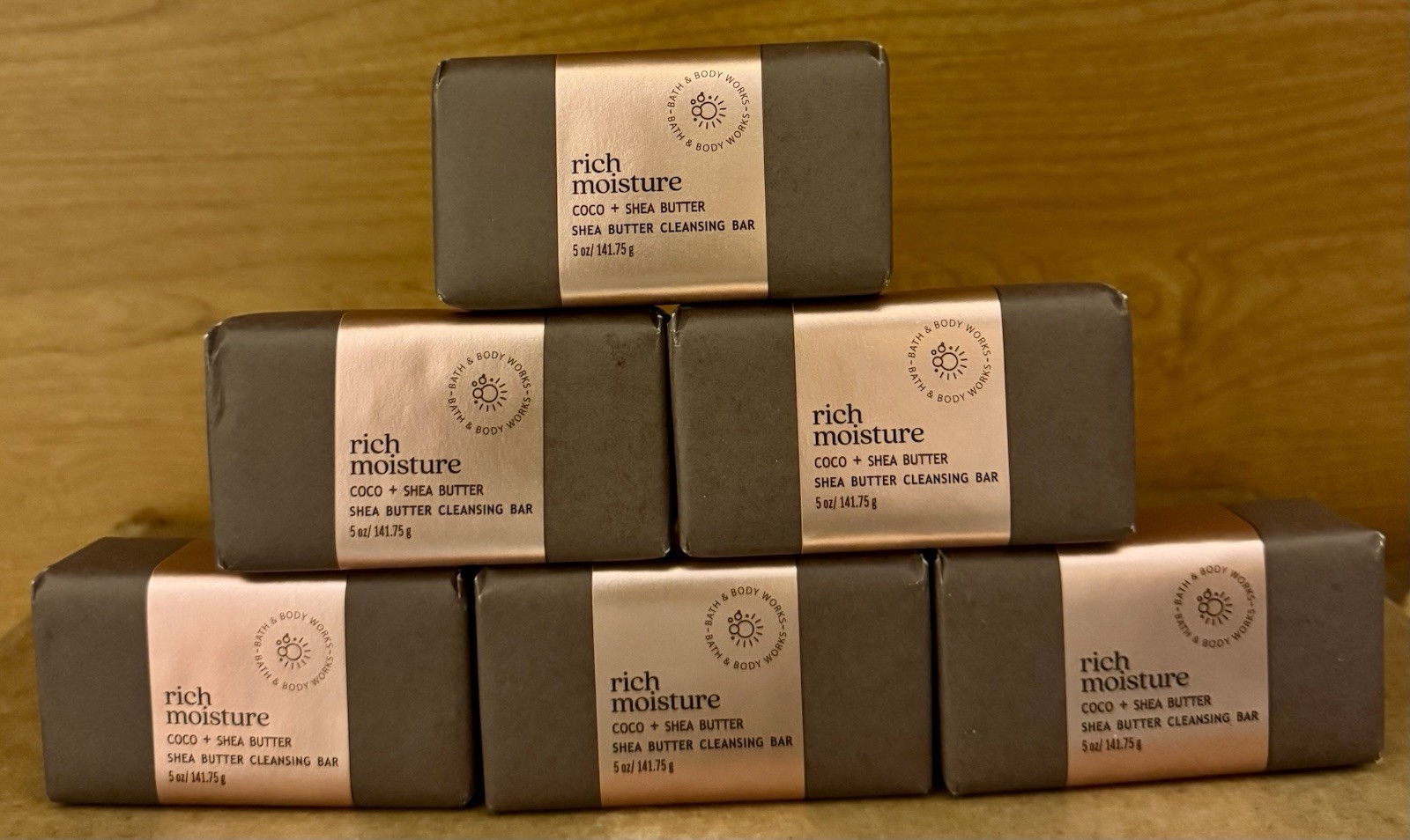6 X New Bath & Body Works Rich Moisture Coco Shea Butter Cleansing Bar Soap 5oz