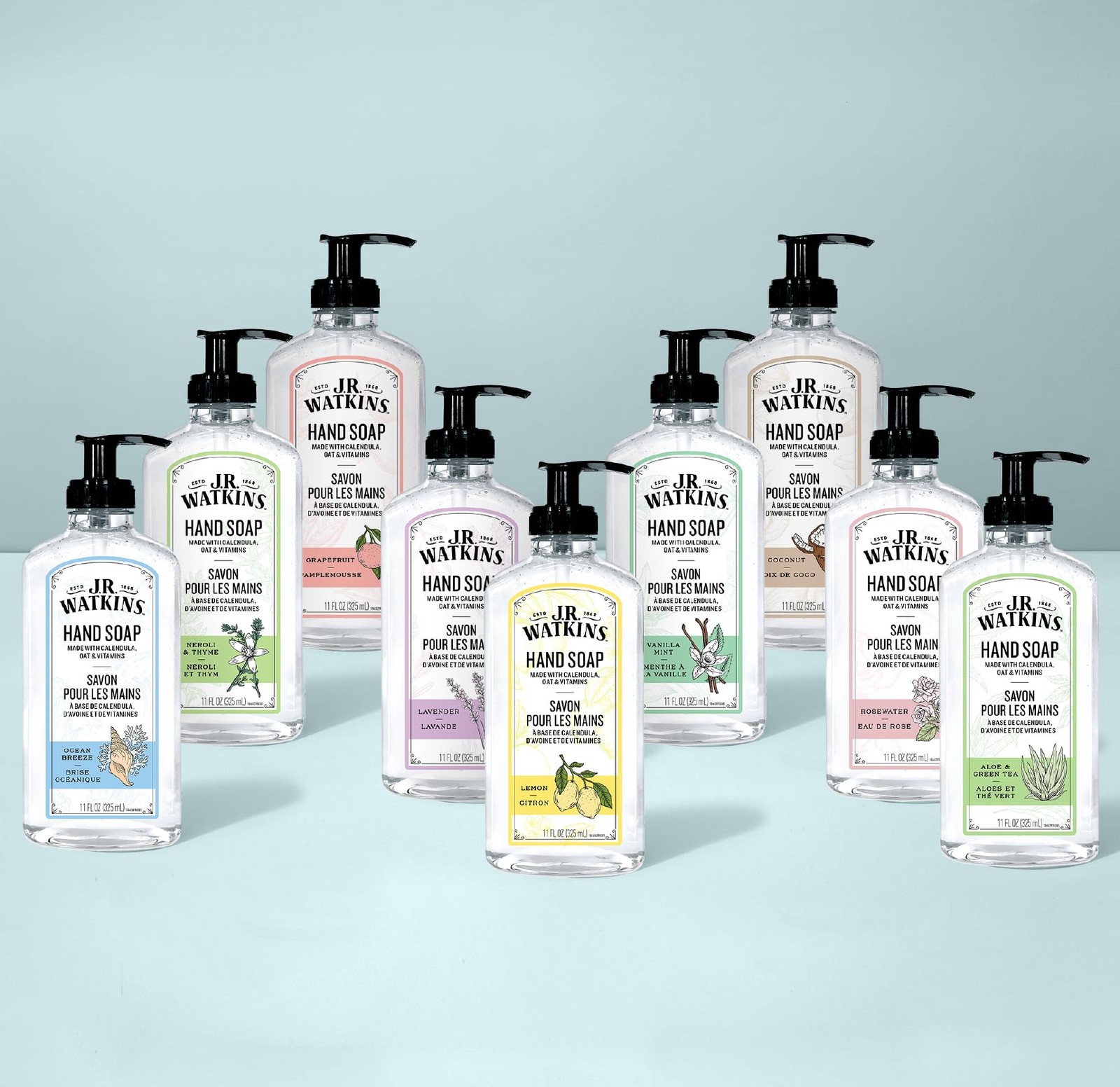 J.R. Watkins Gel Hand Soap Refill, Moisturizing 34 Fl Oz (Pack of 2), Lemon