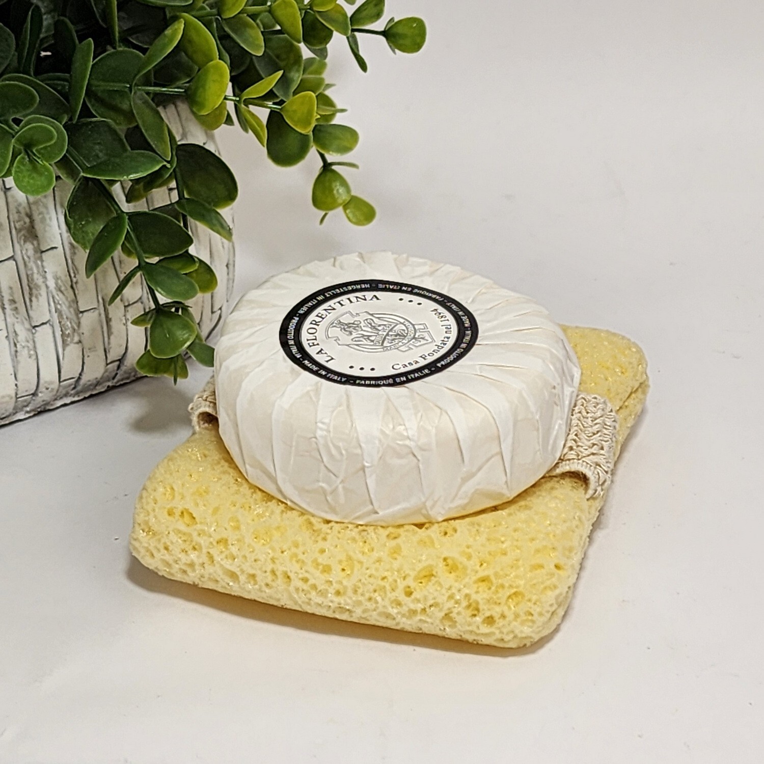 La Florentina Citron Acacia Soap & Sponge SET by Saponerie Mario Fissi