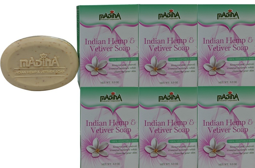 6 – Pack Indian Hemp & Vetiver Soap 100% Vegetable Base