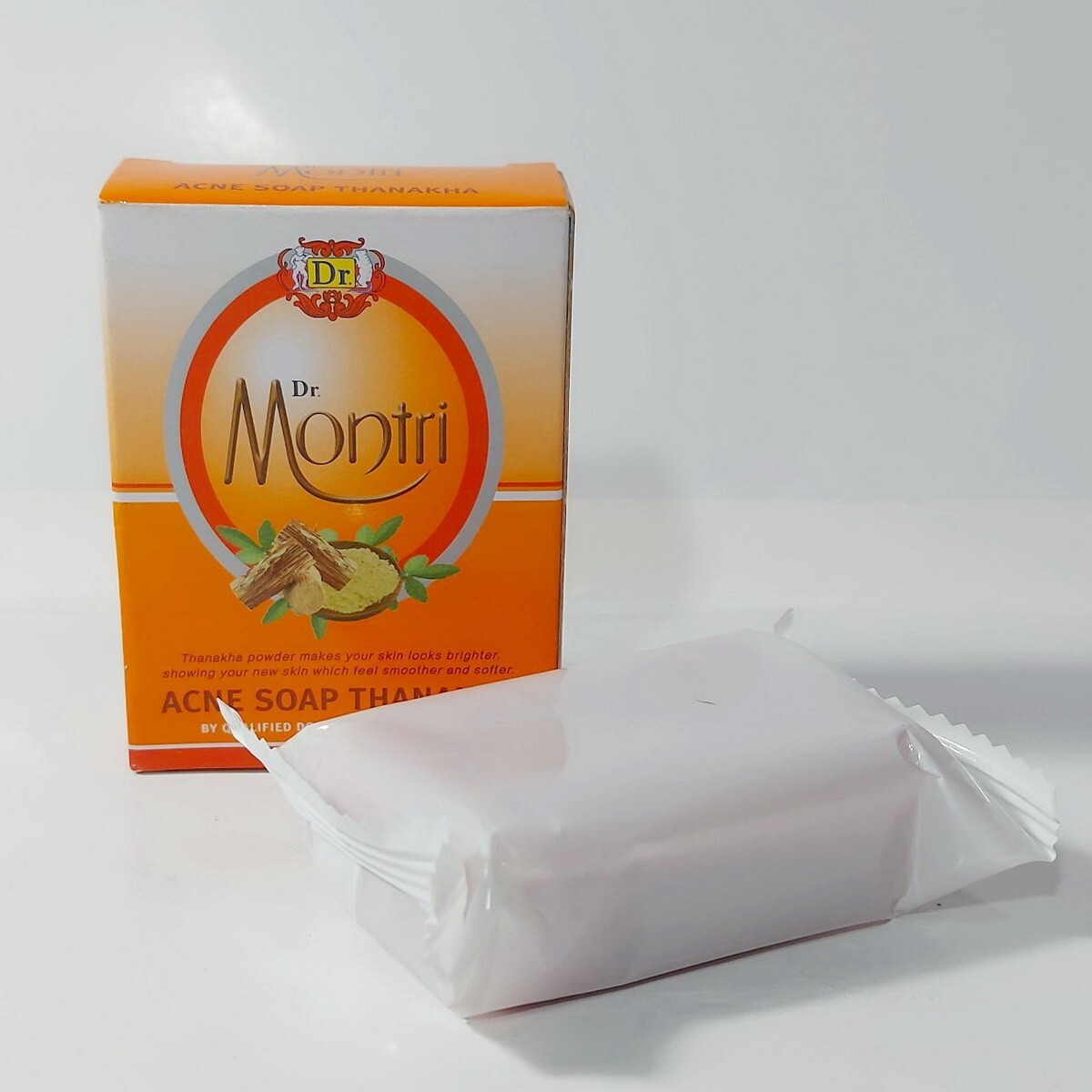 4x40g Dr. Montree Acne Soap Thanaka-Vitamin E Facial Bacteria Nourishes the Skin