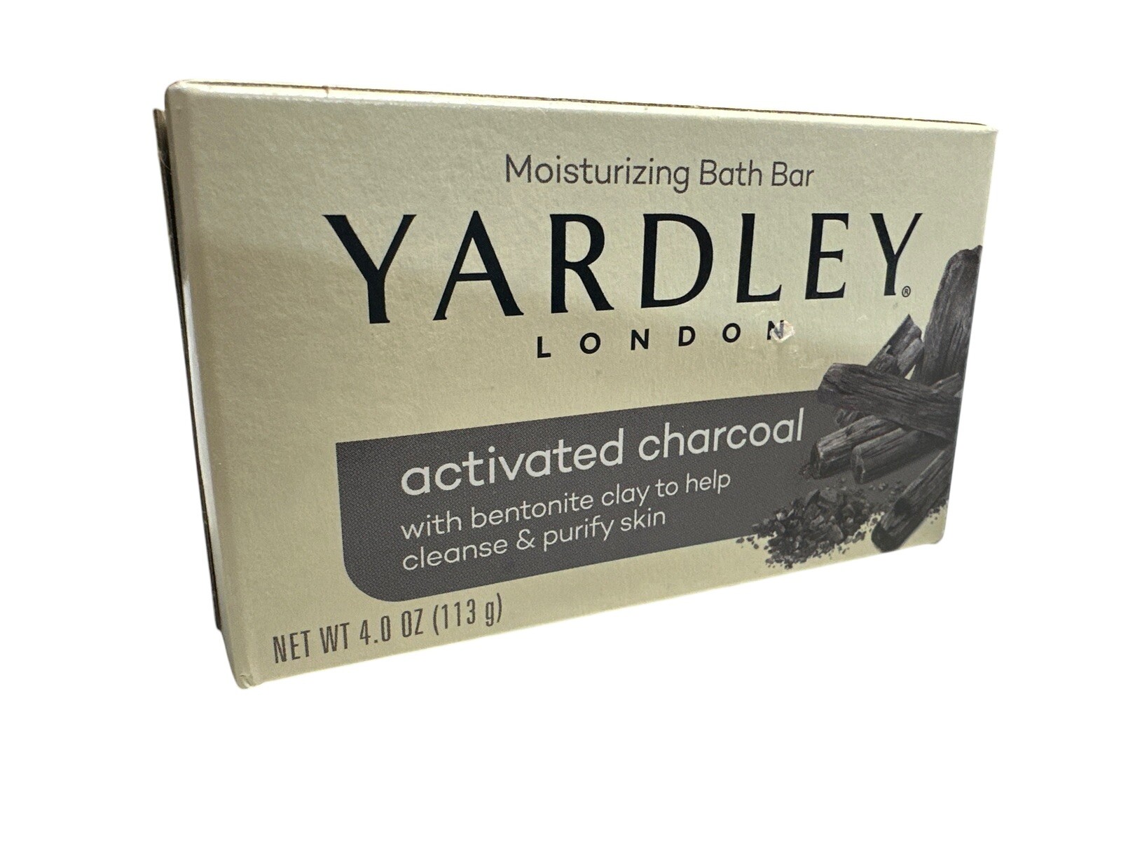 YARDLEY Bath Bar Soap 1 Pack 4 oz Activated Charcoal Bentonite Clay Clean