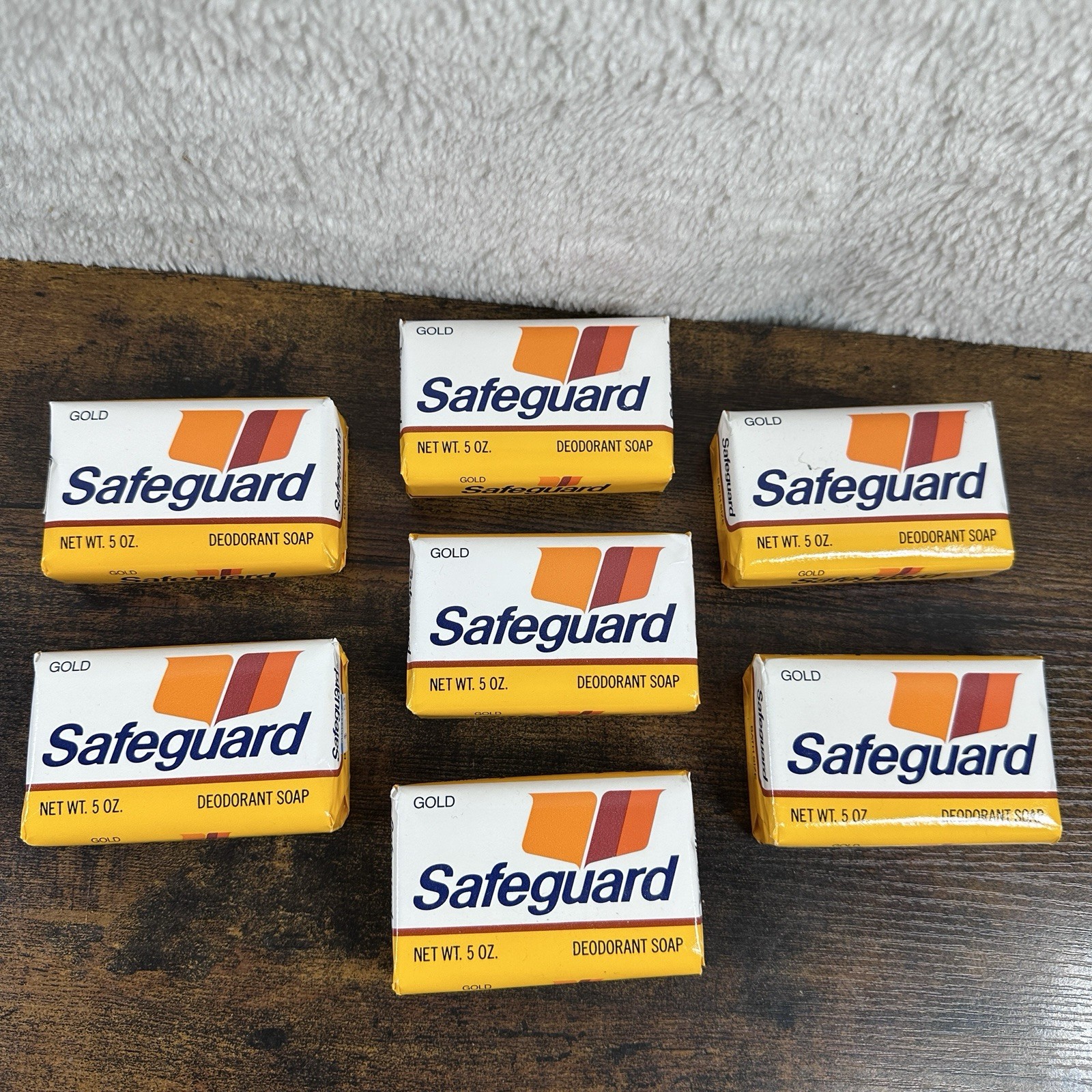 Lot Of 7 Vintage SAFEGUARD Gold Deodorant Soap Bar 5oz Rare 1970’s New Old stock