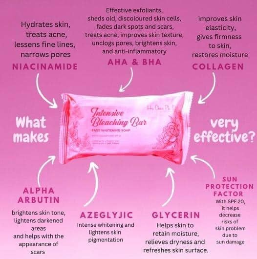 2 bars Her Choice Intensive Bleaching Bar Fast Whitening Soap (120g each)