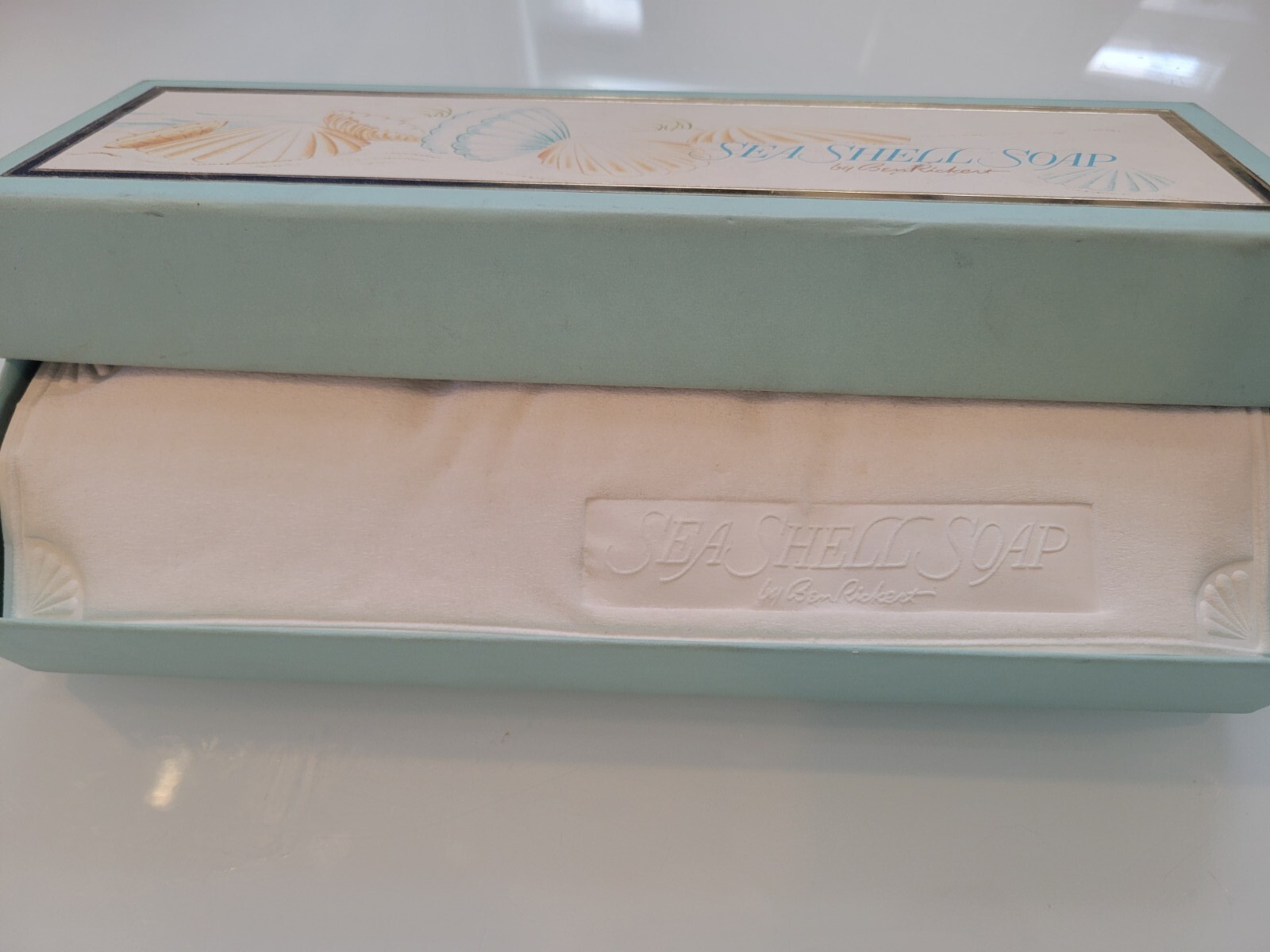 NOS Vintage Ben Rickert Sea Shell Soap Seashell 3 bars In Box