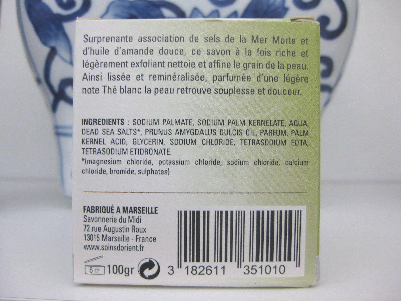 Soins d’Orient Organic Soap Savon Au Rhassoul & Argan Oil from France