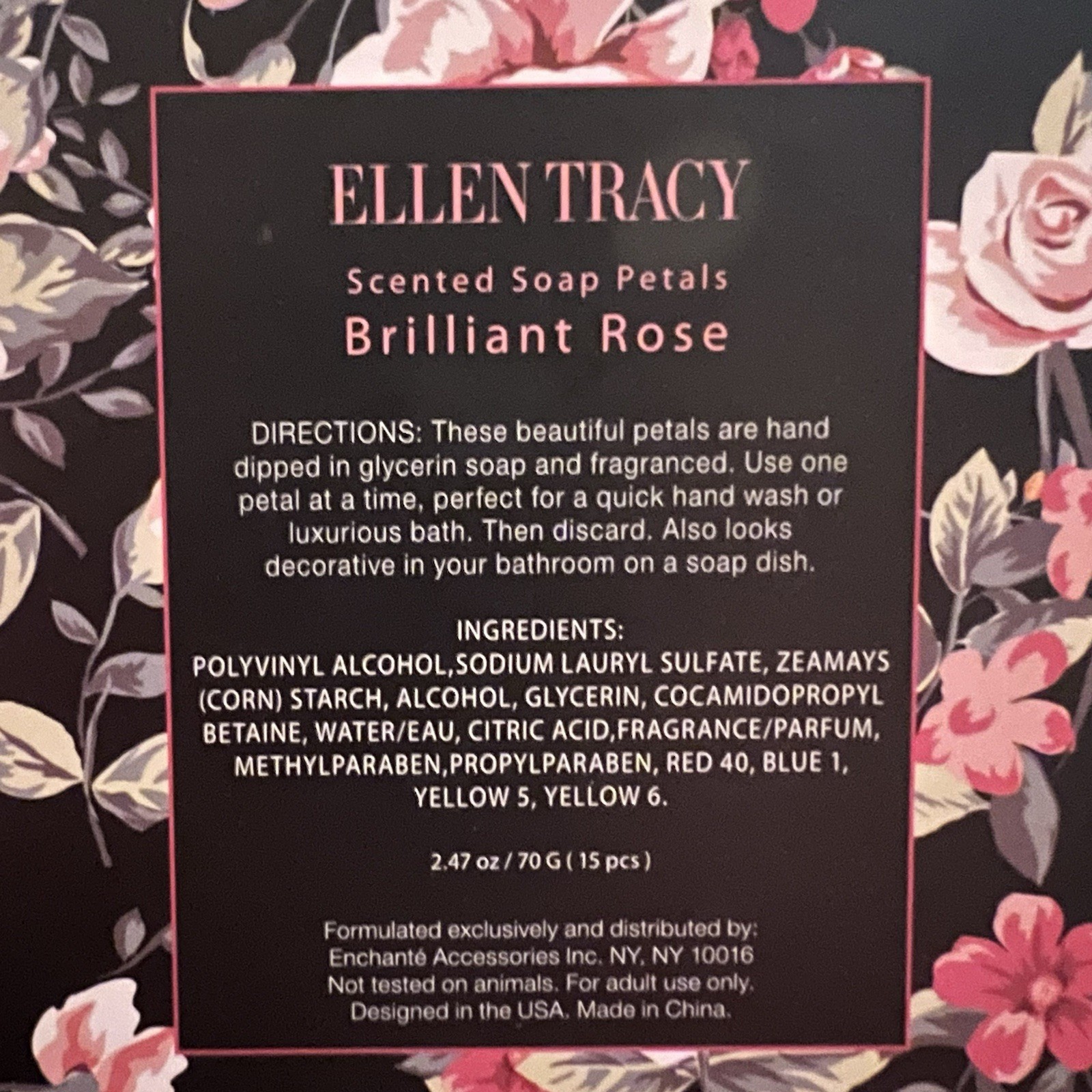 Scented Soap Petals Brilliant Rose Ellen Tracy New Open Box 15 Pcs Fragrant