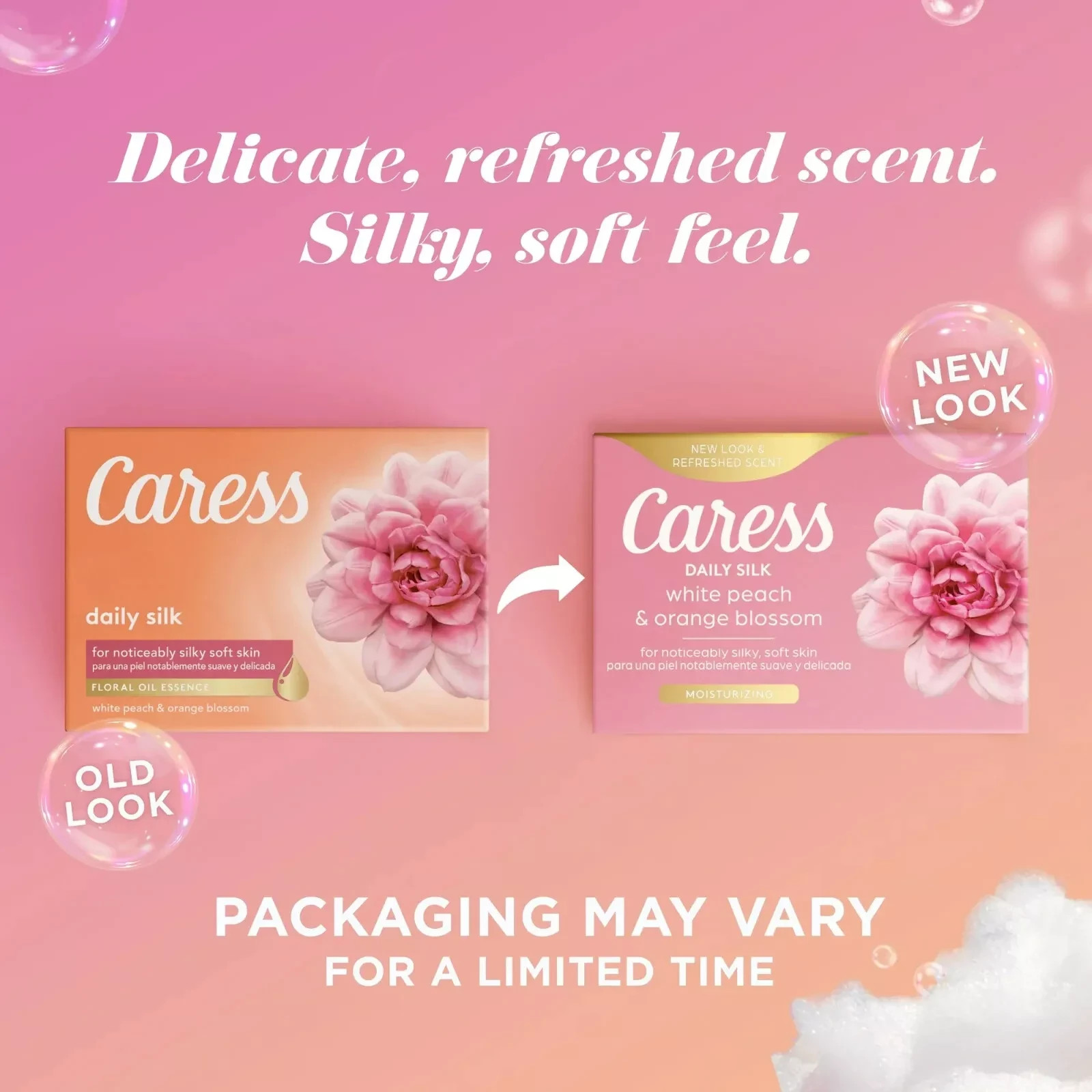 Caress Bar Soap Daily Silk 8 Bars, 30 oz