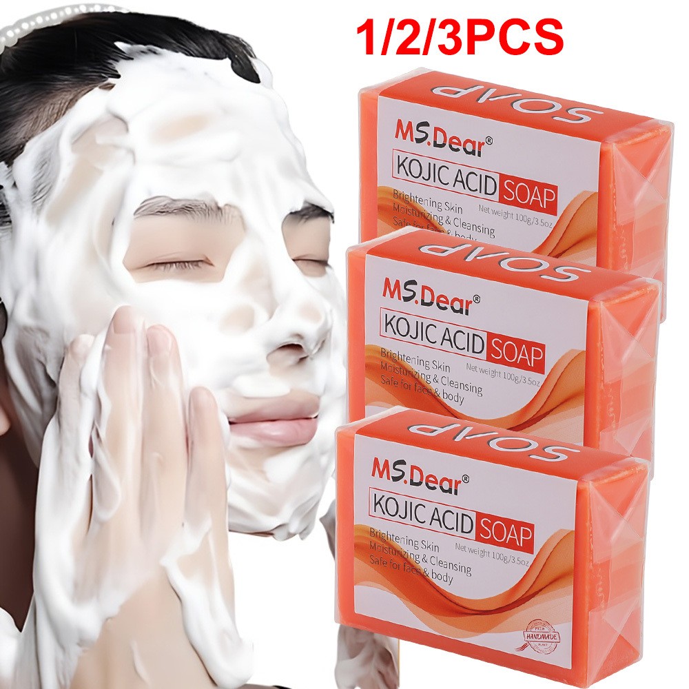1/2/3X Dark Skin Brightening Soap Original Kojic Acid Soap for Spot Whitening