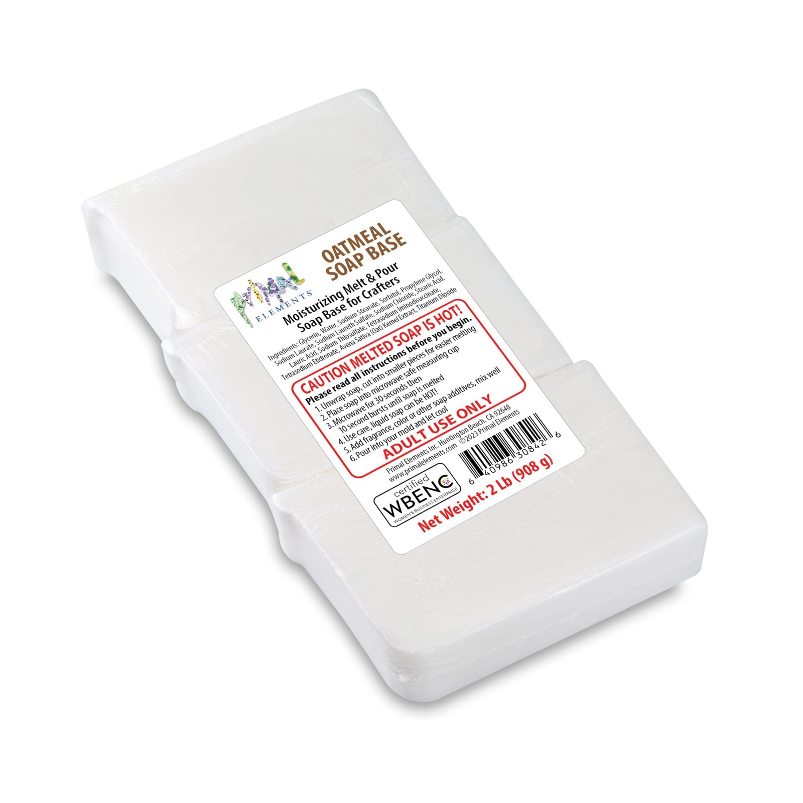 Primal Elements Oatmeal – Moisturizing Melt and Pour Glycerin Soap Base for C…