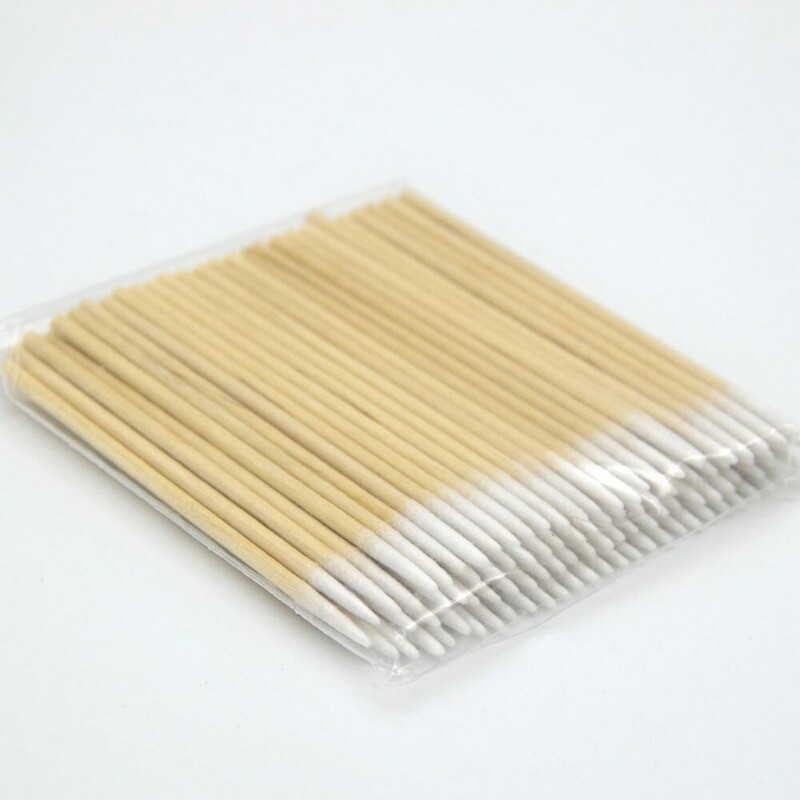 100PCS Cotton Swabs Pointed Swab Applicator Q-tips Wooden Sticks Applicator