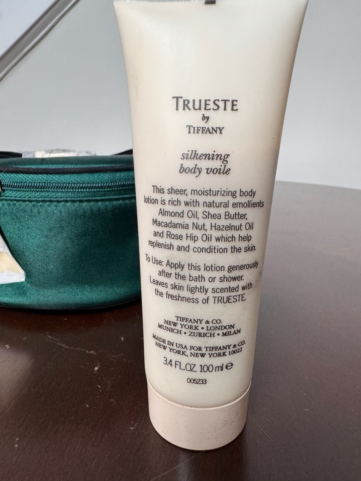 VTG Tiffany & Co. Trueste Silkening Body Voile Lotion & Green Case 80% Full