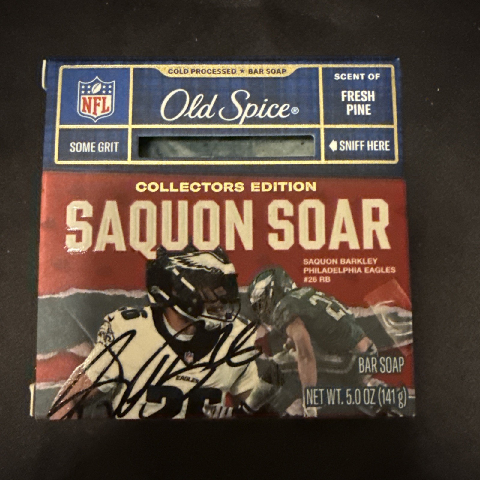 New! Old Spice Collectors Edition Saquon Soar Fresh Pine Bar Soap 5oz