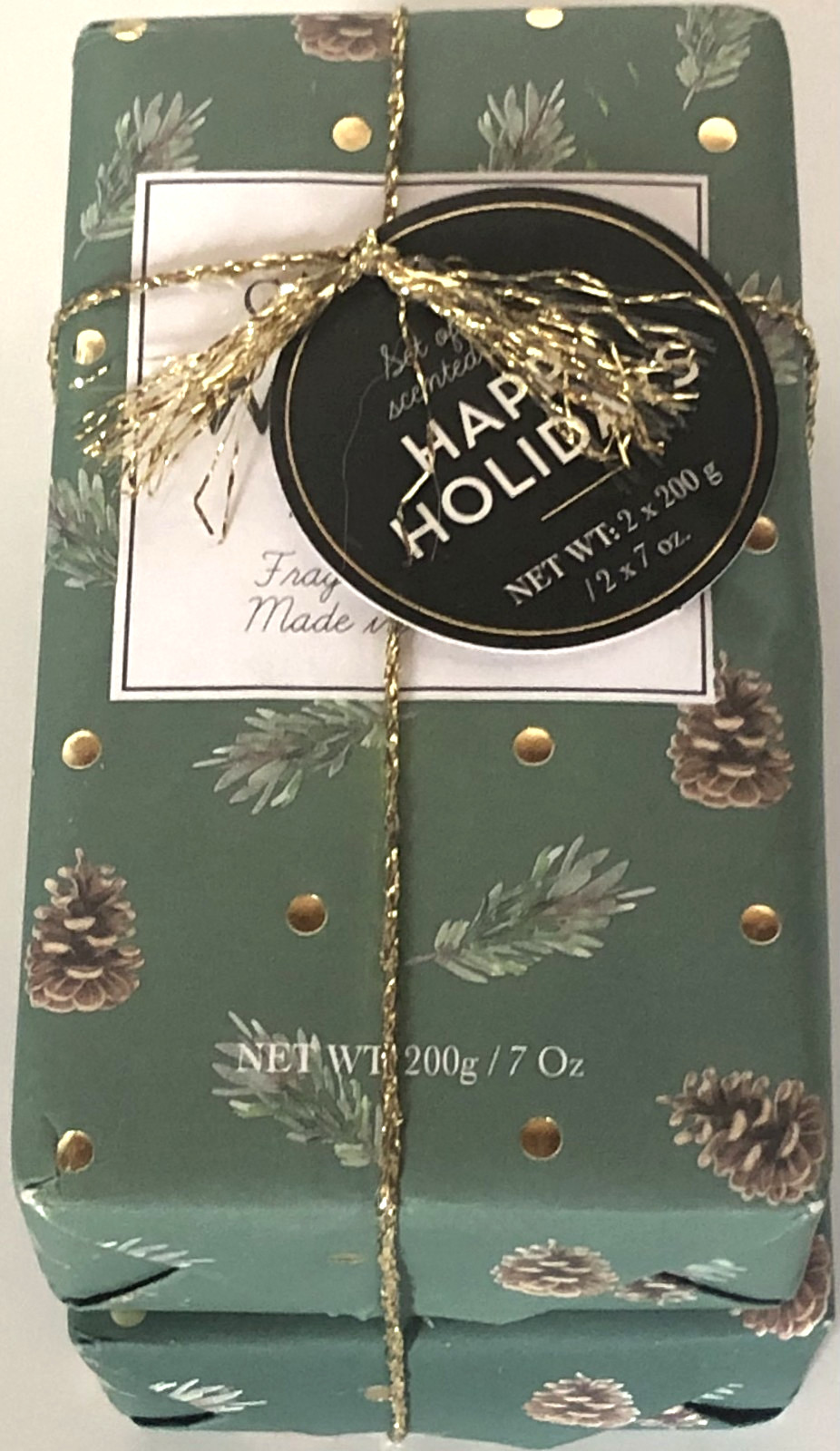 Castelbel Set of Two Scented Soap Bars Happy Holidays 2x200g/7 Oz