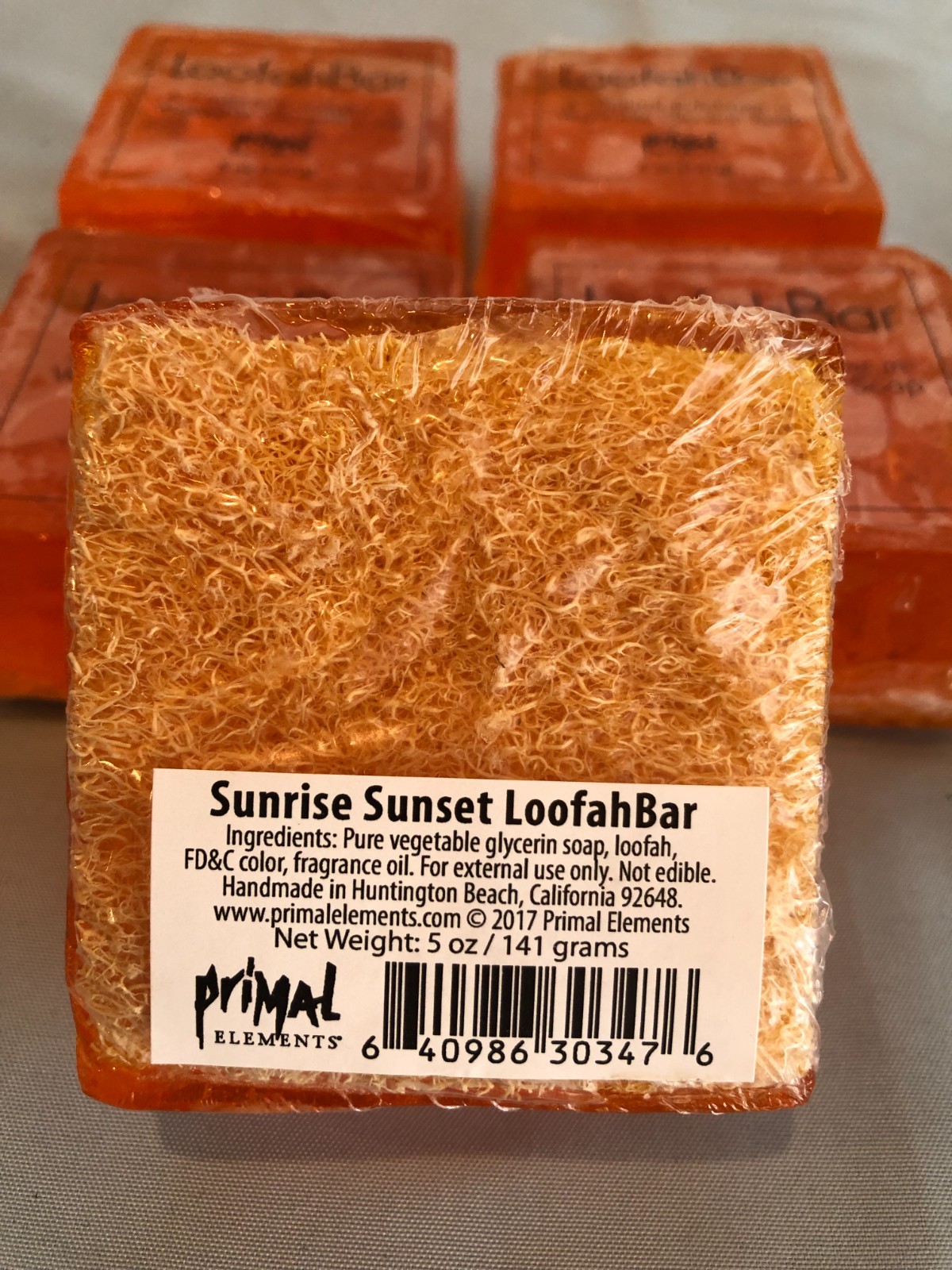 LOT of 5 Primal Elements LOOAFAH Bar – SUNRISE SUNSET 5 oz ea