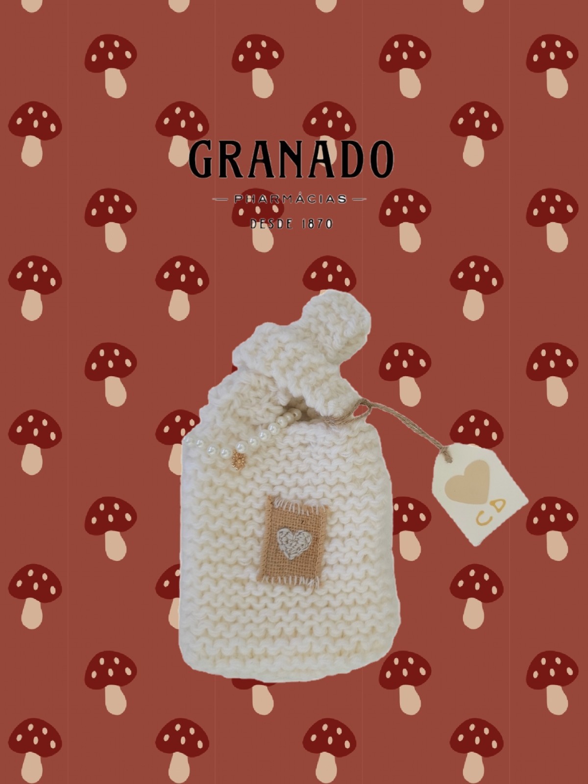 2 Brazil Granado Lavender Glycerin Soap Handmade Knitted Bag and Pearl Bracelet