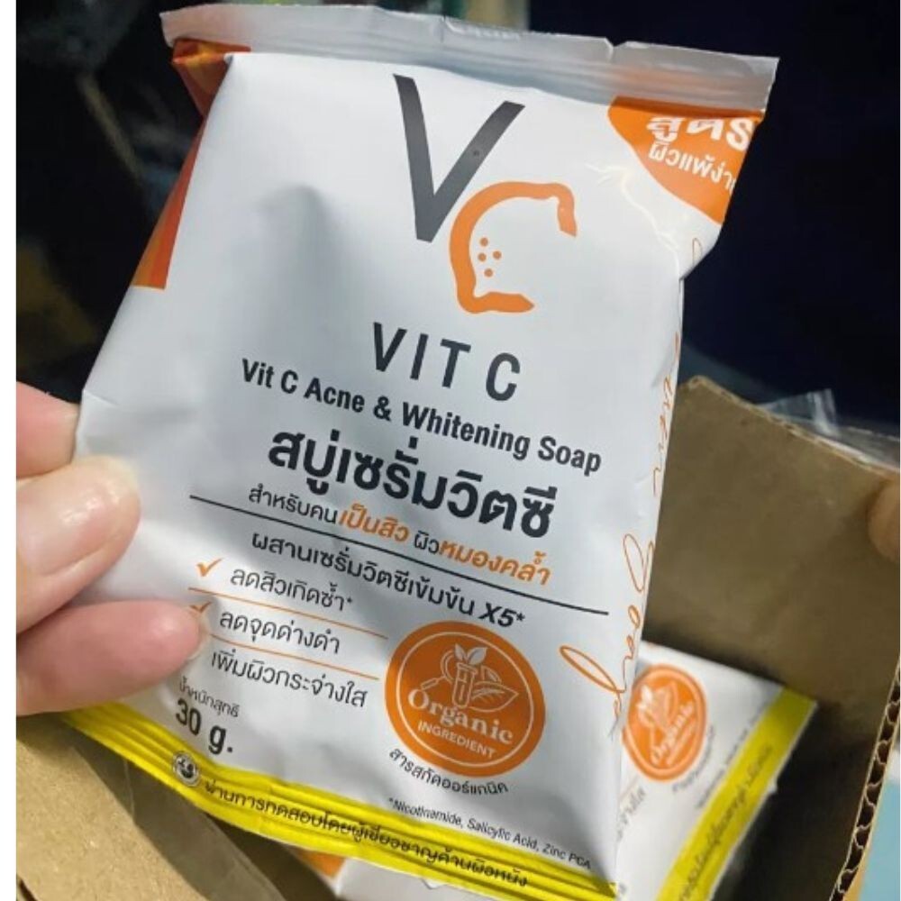 Vitcsoap Vit C Ance & Whitening soap Vit C serum soap VCsoap vitcbiofacesoap 30g