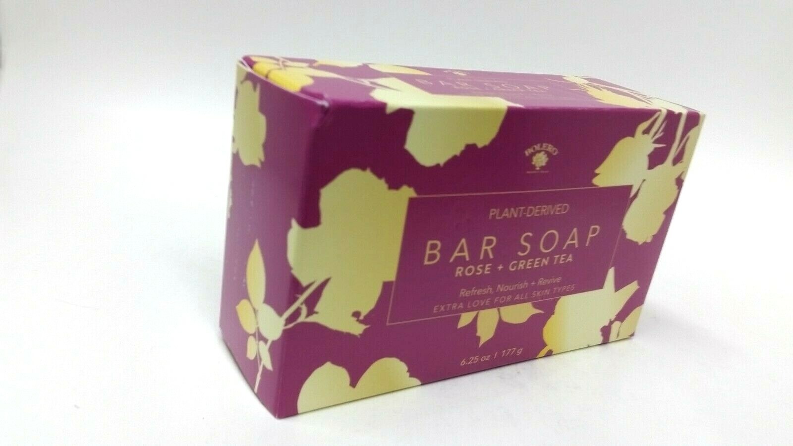 LOT 8 x Large Bolero Plant Derived ROSE + GREEN TEA Bar Soap Bath 6.25oz Revive