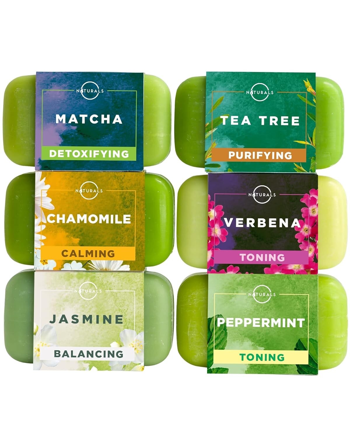 Sustainable Cold Pressed Men’s Soap Bars – 6-Pcs Exfoliating Green Tea Set