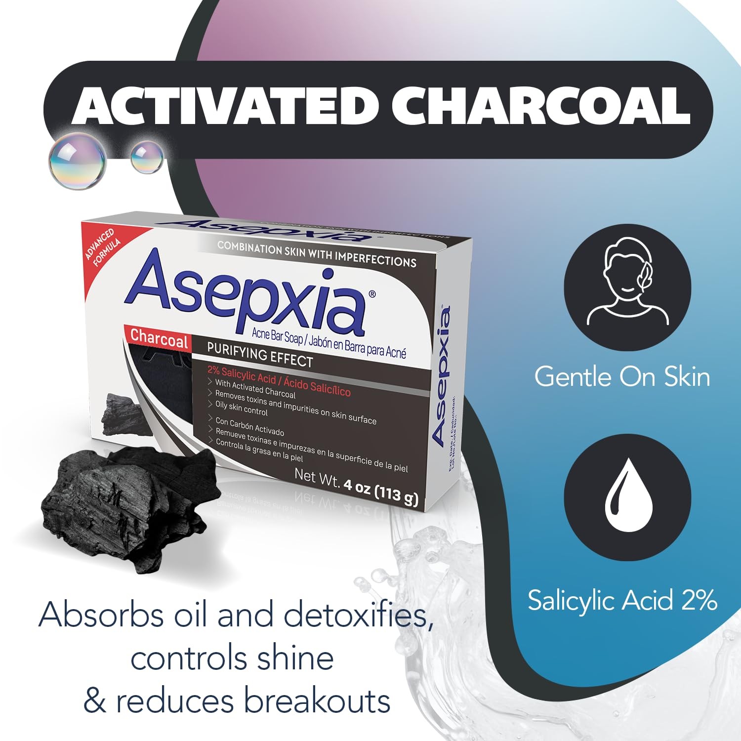 Salicylic Acid & Activated Charcoal Bar Soap | Acne Treatment, Reduces Pimple…
