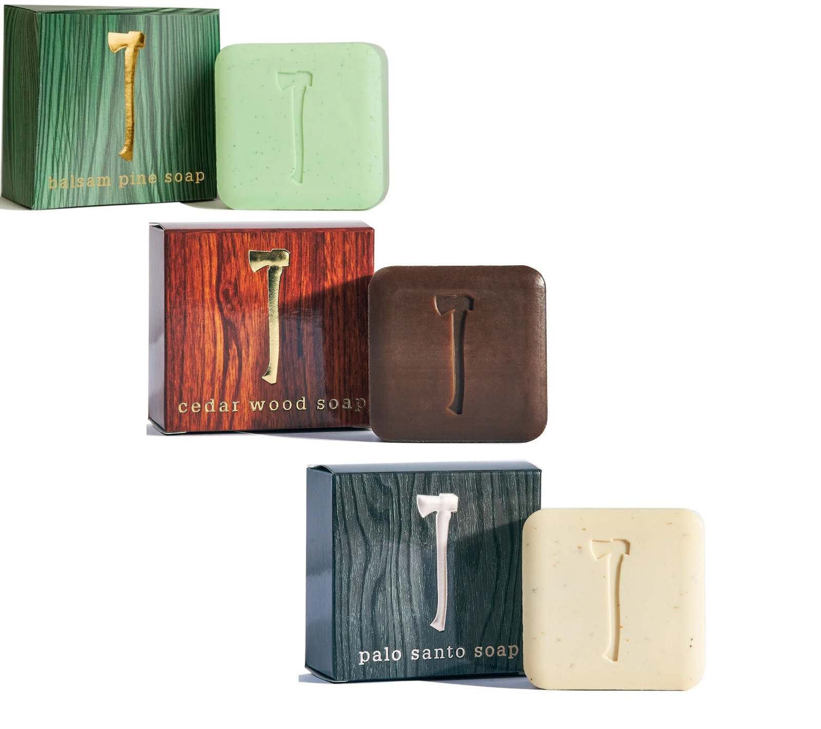 Kalastyle Wood Soap Trio | BALSAM & PINE, PALO SANTO, CEDAR WOOD Soaps | 3 x 5.4