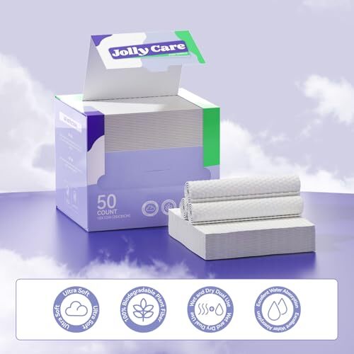 Disposable Face Towels, 10″×12″ XL Face Towelette 10“ X 12″ -50 count-1pack