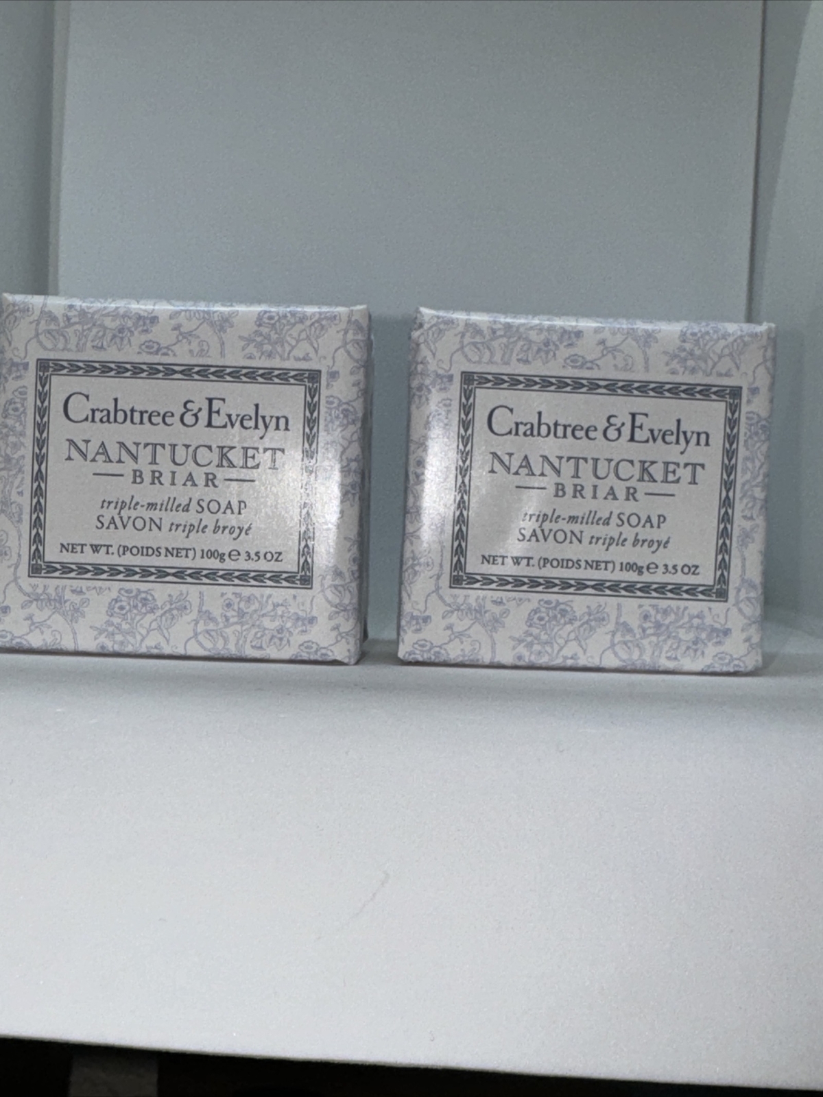 2 X Crabtree & Evelyn Nantucket Briar Triple Milled Soap 3.5 oz/ 100 G NIB