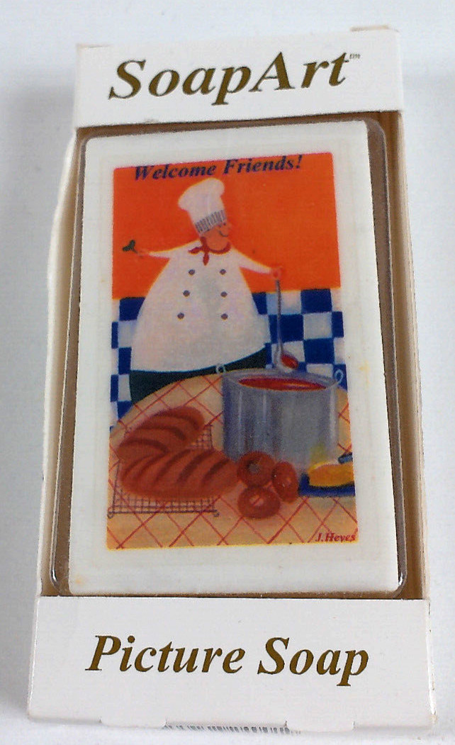 Laurie Korsgaden Decorative Picture Soap Bar Art Kitchen Chef Welcome USA