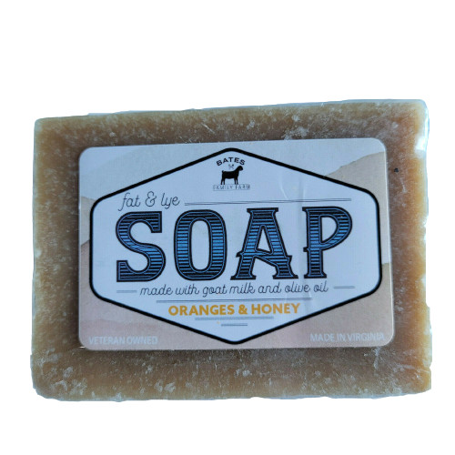 Bates Family Farm Oranges and Honey Fat and Lye Soap Goat Milk Olive Oil Natural
