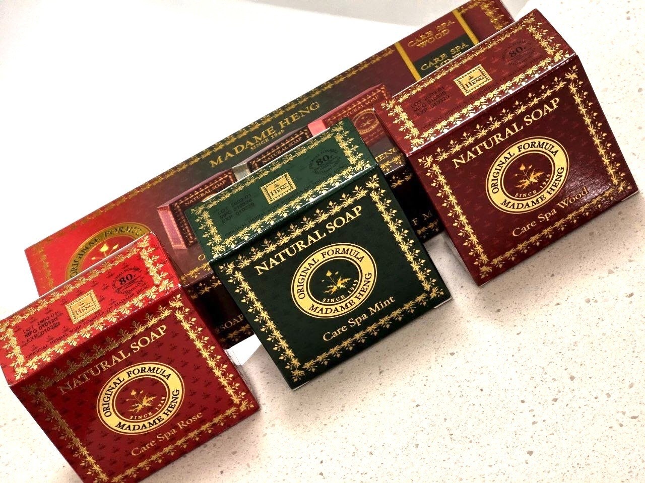 Madame Heng Natural Balance Care Spa Soap Set 3x150g Rose Mint Wood Thai Herbal