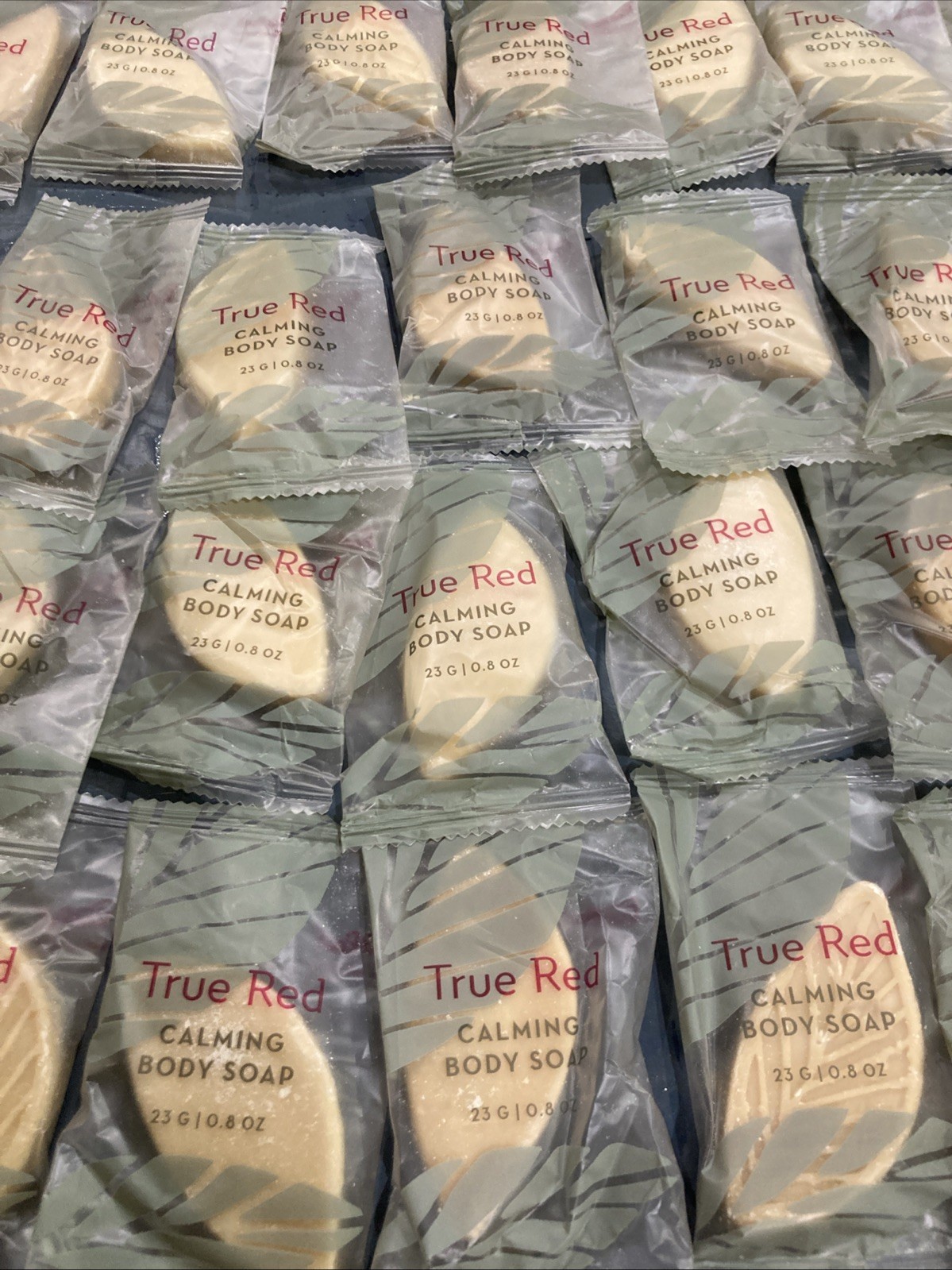 50 Pcs True Red Calming Body Soap In The Shape Of A Leaf 0.8 Oz Each