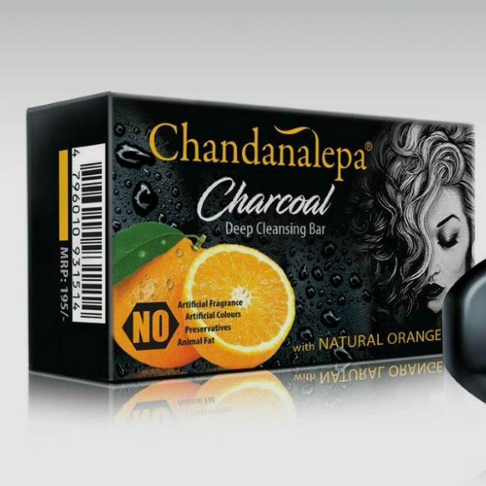 Chandanalepa Charcoal Deep Cleansing Bar 100% Organic natural coconut shells 100
