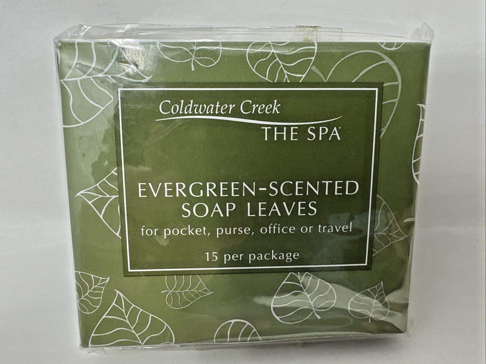 Coldwater Creek Evergreen Scented Soap Leaves Travel or Purse Size Discontinued