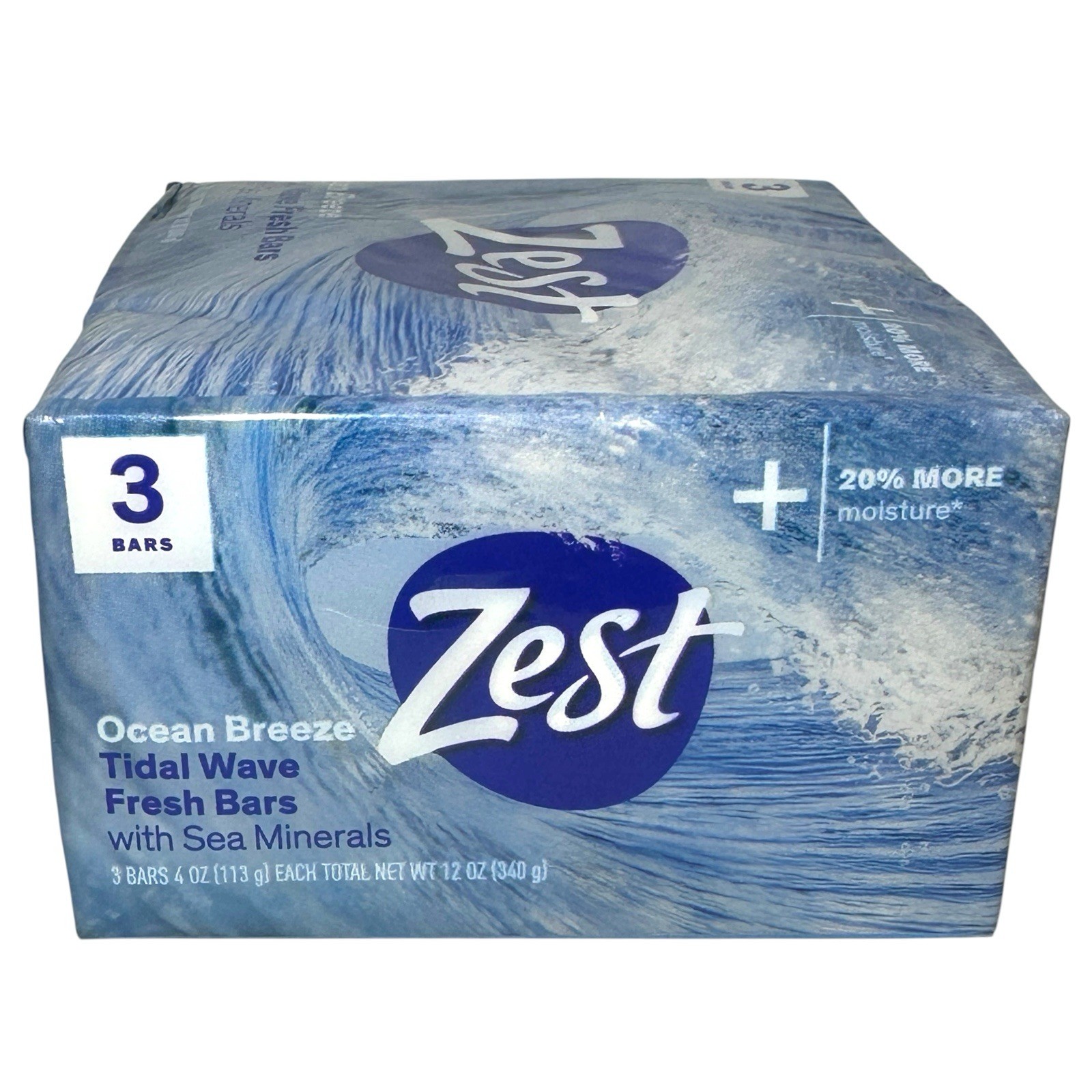 Zest Ocean Breeze Tidal Wave Fresh Bars Sea Minerals 3-pk Bar Soap (4 oz ea) NEW