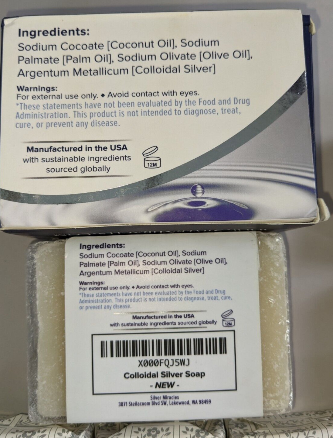 Soap Bars LOT Avalon & Gray, Colloidal Silver, Alchimia Italy, 15 BARS 38 oz.