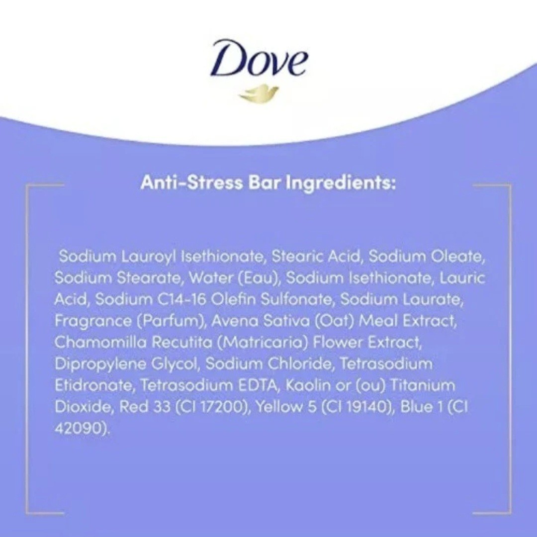 NEW! DOVE (2-BARS) 3.75 Oz. Bars ●ANTI-STRESS● Moisturizes To Calm Skin.