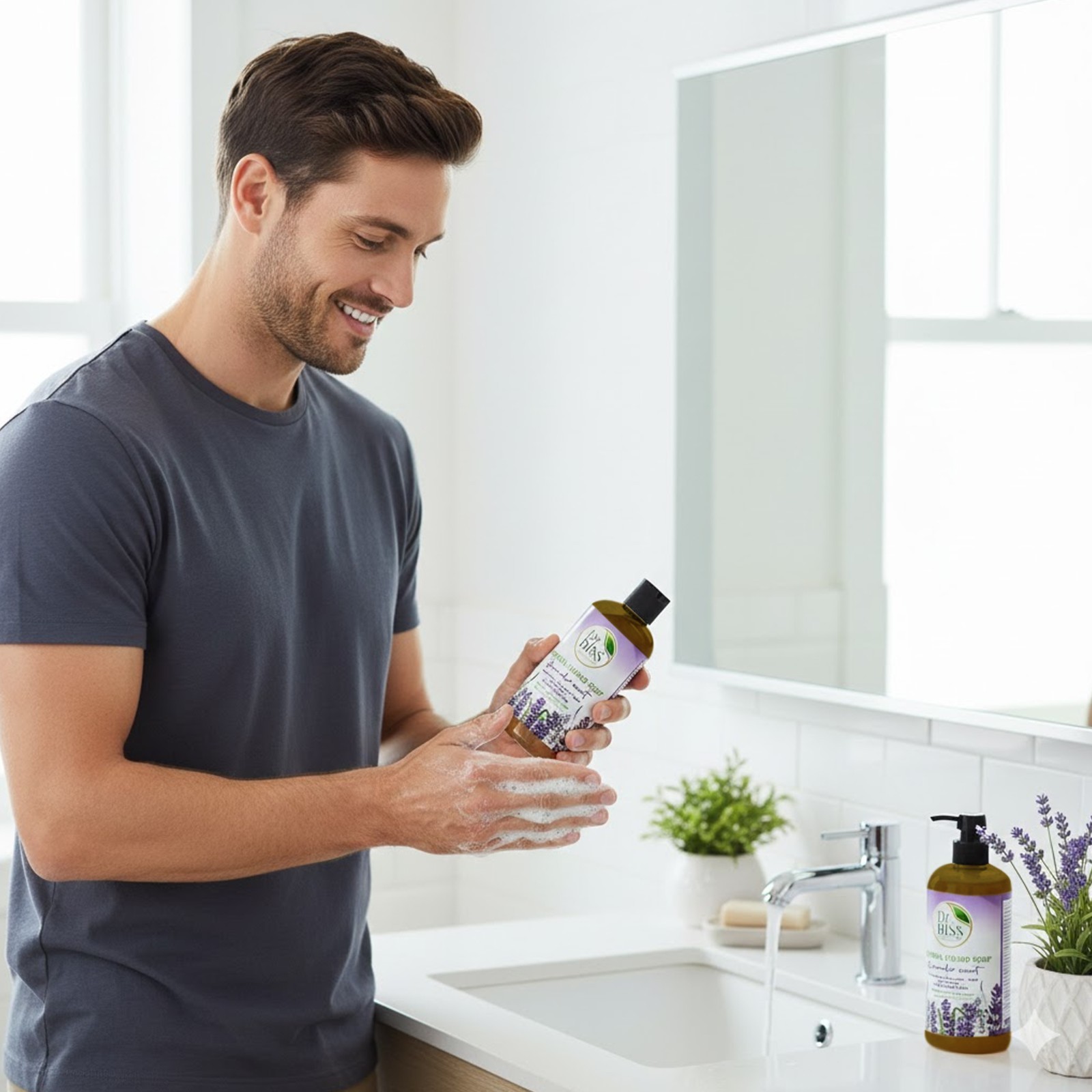 Dr. BISS Natural Vegan Liquid Soap 16 oz – Lavender, Peppermint & Unscented Wash