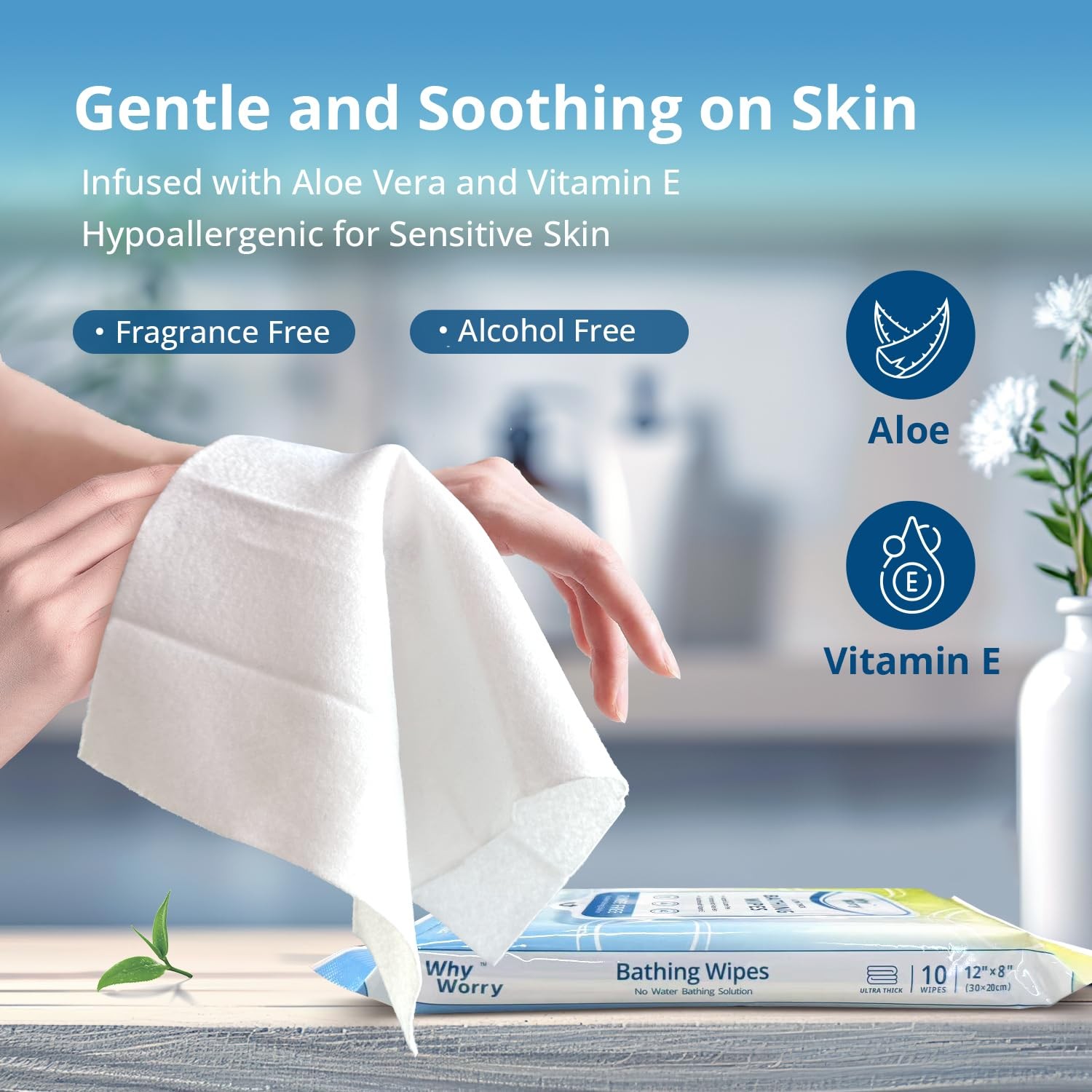 Ultra Thick Bathing Wipes for Adults Rinse Free, Large Body Wipes for Women, …