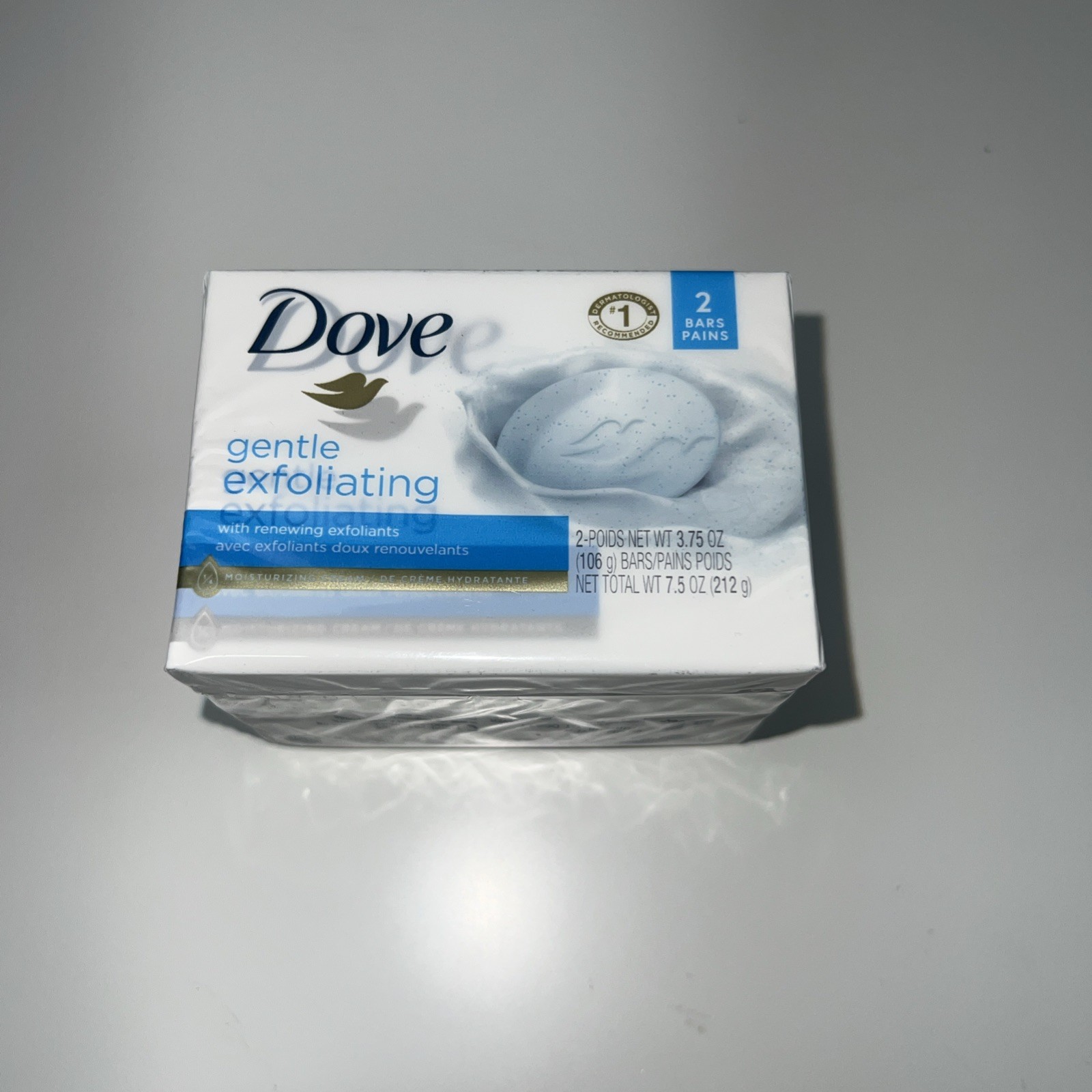 Dove Gentle Exfoliating Beauty 2 Bar Soap 7.5 oz Moisturizing Cleansing