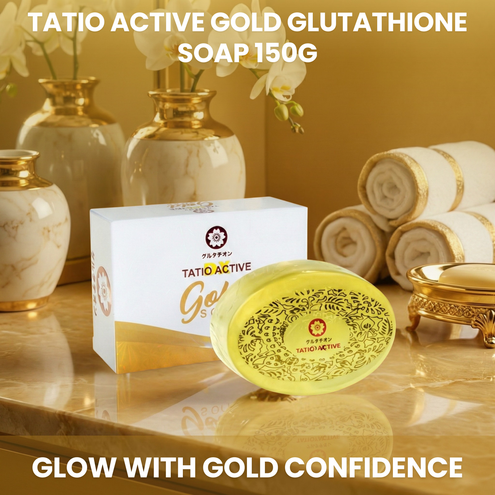 NEW Tatio Active Gold Glutathione Soap 150g – Multi-Use Cleansing Bar