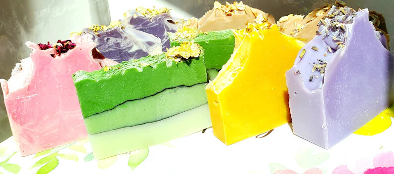 Handmade Cold Process Soap | Natural Bar Soaps -Goat Milk, Lavender, Aloe, Rose