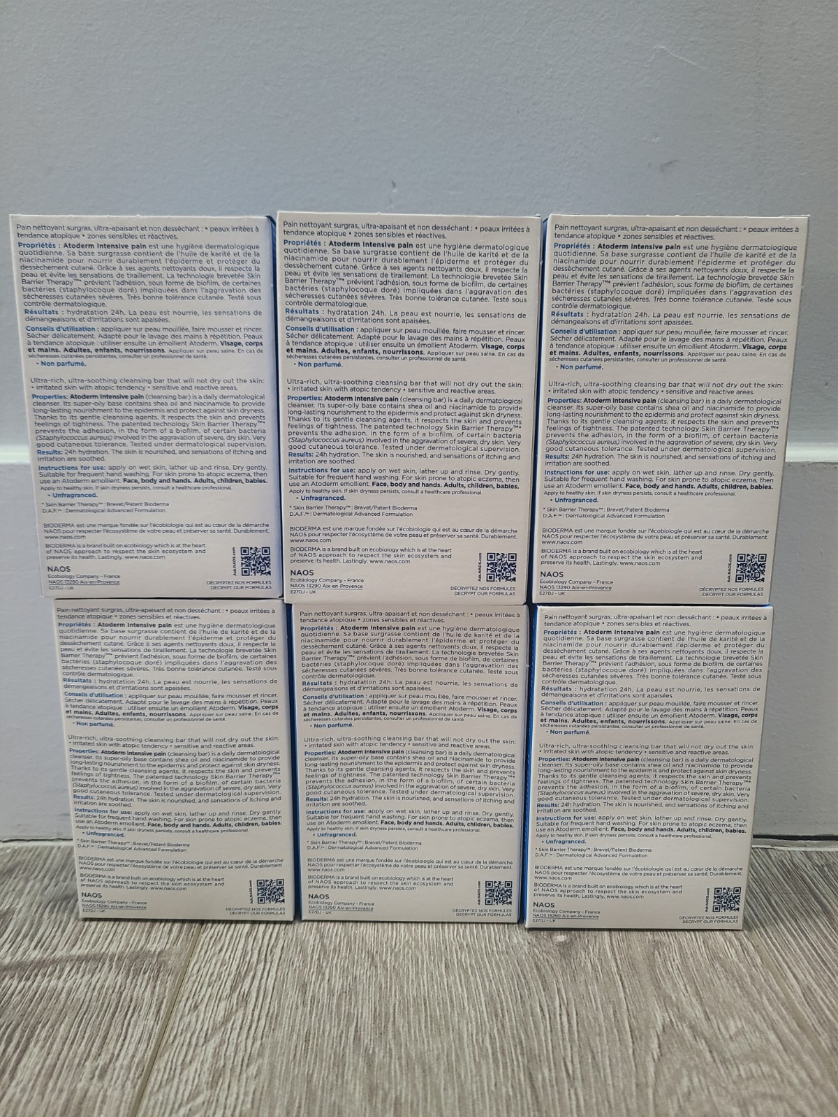 6 X Bioderma Atoderm Intensive Pain Ultra-Soothing Cleansing Bar 150g EXP 01/28