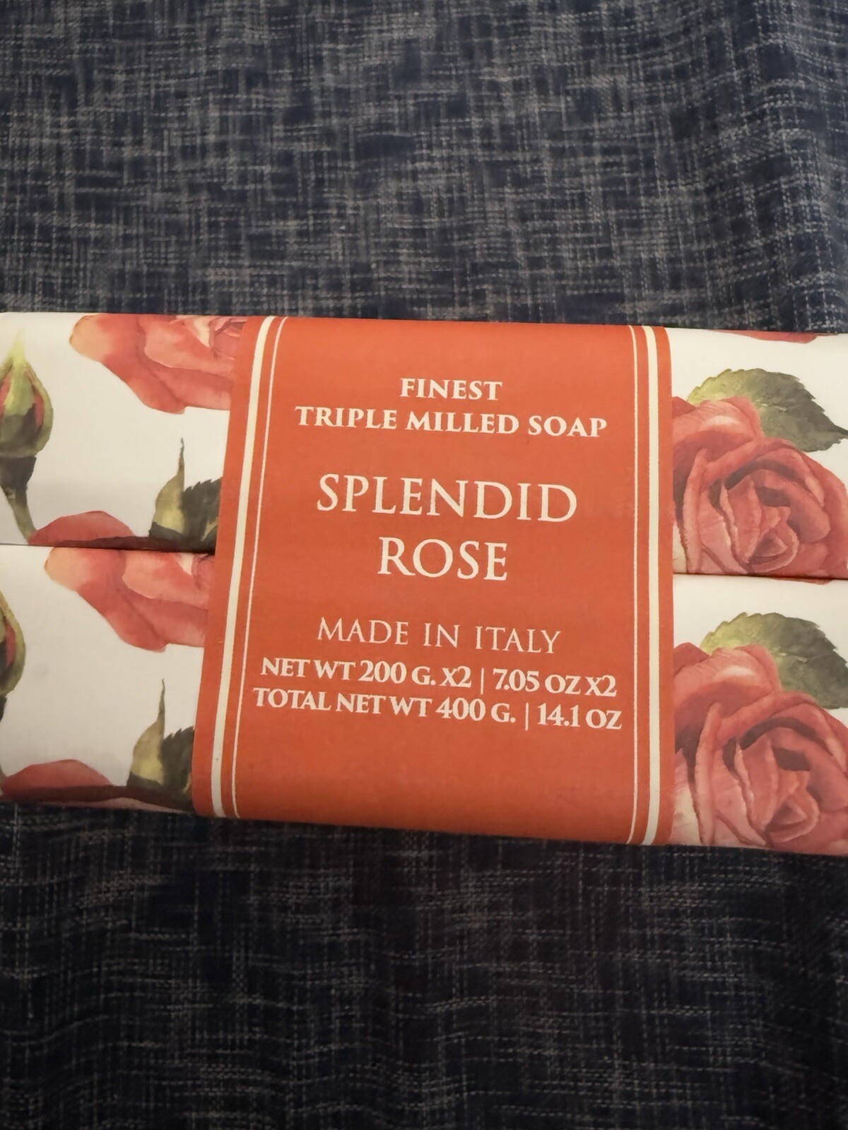 Set 2 Pcs HOPIFICIO Firenze SPLENDID ROSE Triple Milled Soap Bar 7.5 Oz X2