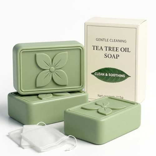 Tea Tree Antifungal Soap Bar 3 Pack 115g Each Body Wash For Gym Post Workout
