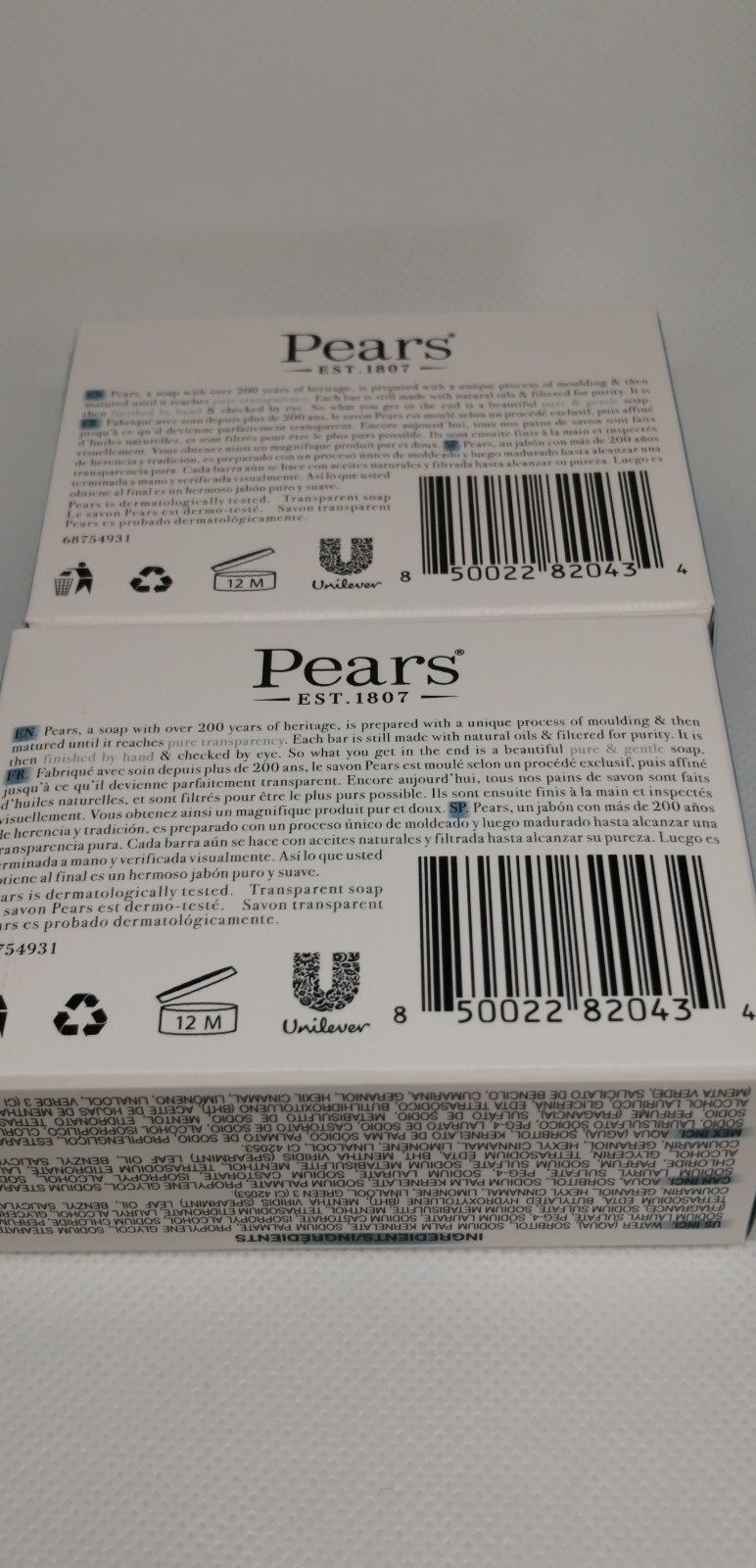 Pack of 2 Pears Transparent Soap Blue 100 g 3.53 Oz!