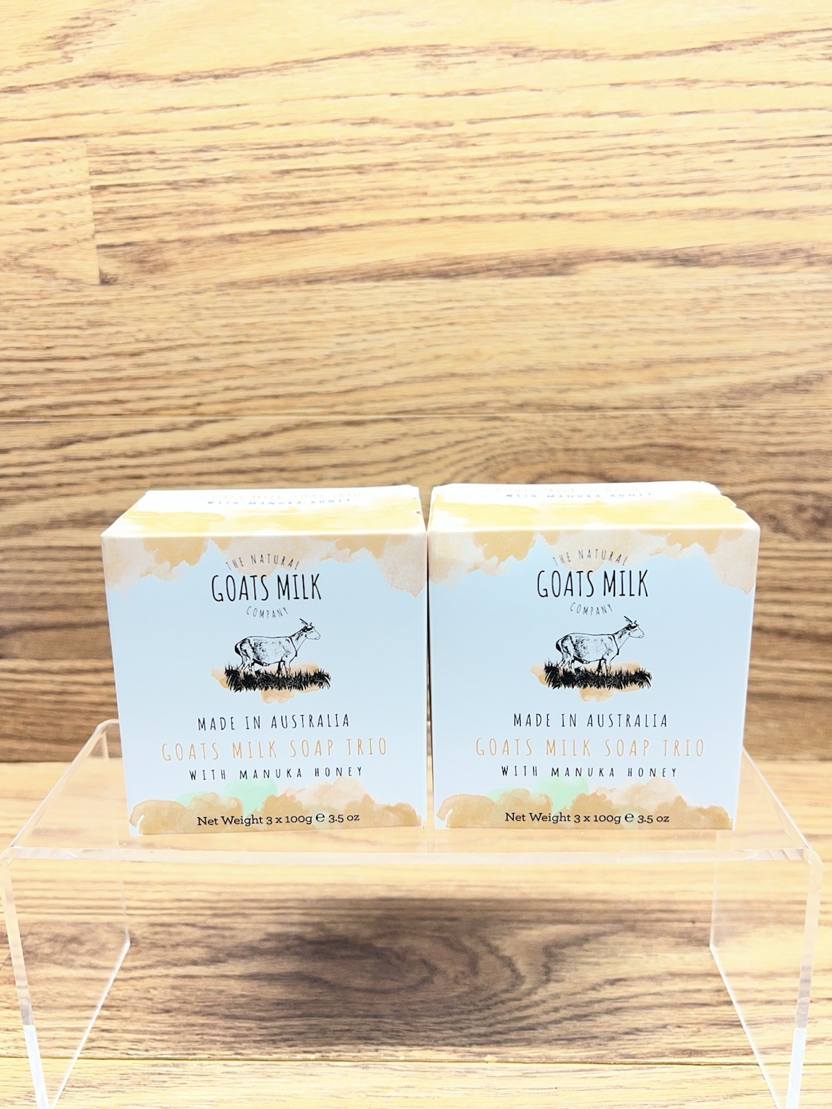 6 Pk The Natural Goats Milk Company Bar Soap Trio MANUKA HONEY Made in Australia
