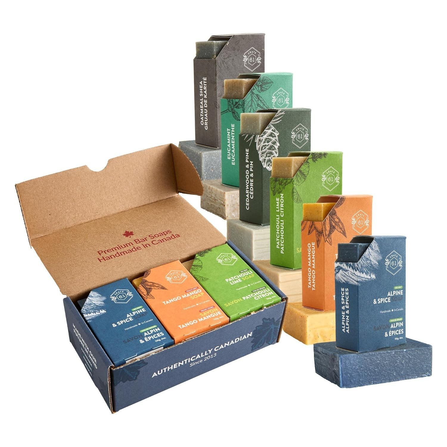 Handmade Plant Based Bar Soap Pack of 6 – Moisturizing Natural Luxury for Him