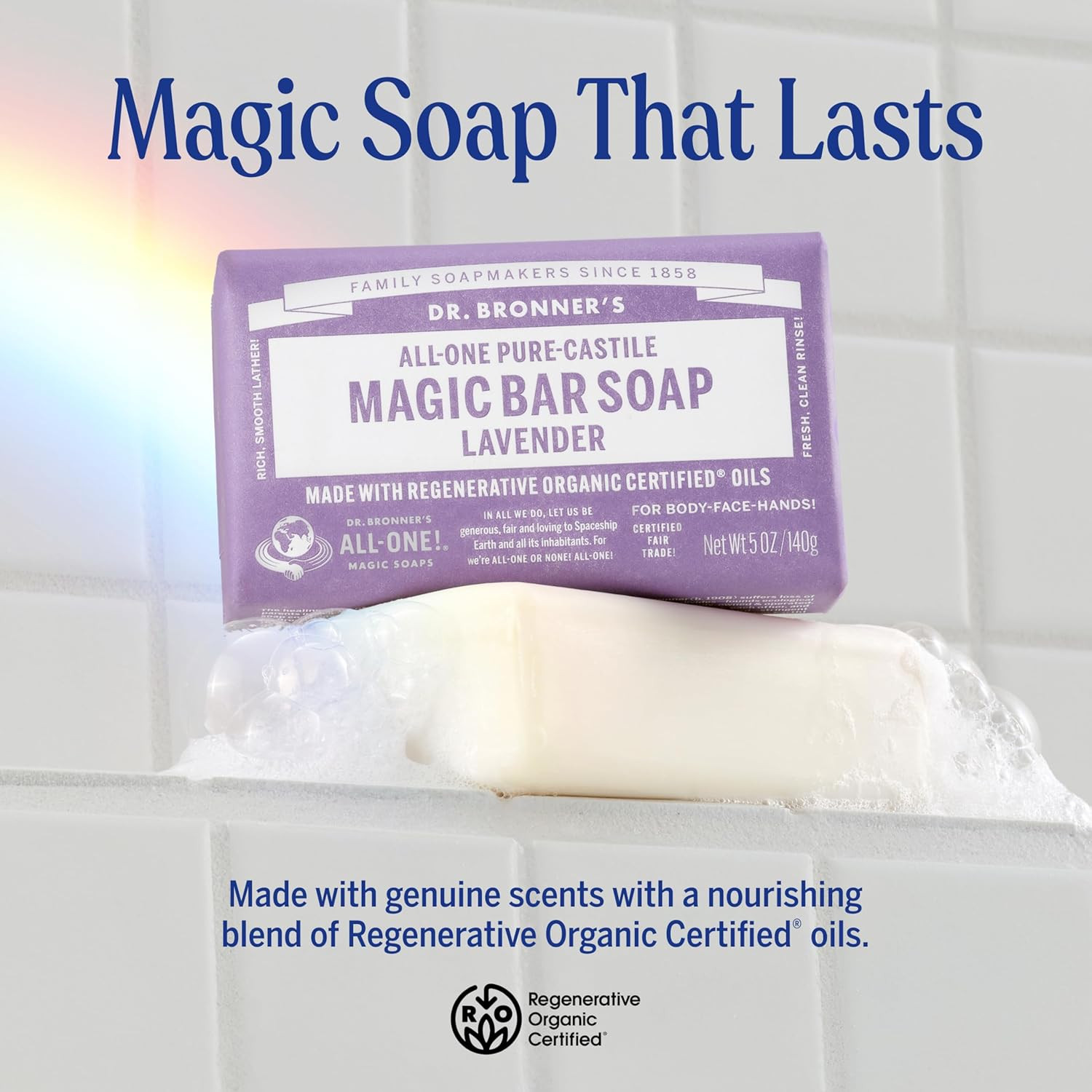 Dr. Bronner’S Pure-Castile Magic Bar Soap – Made with Regenerative Organic Certi